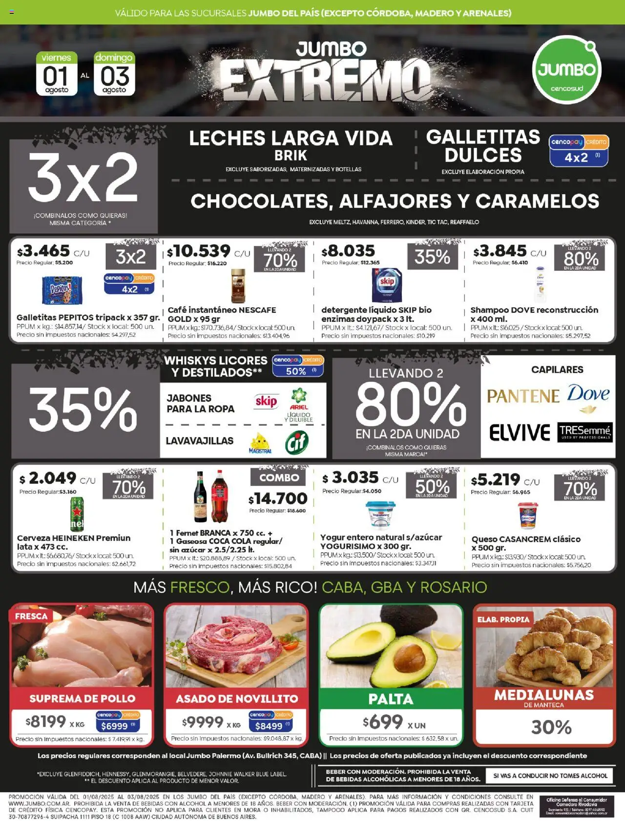 Jumbo ofertas │ válido desde el 01.08.2025 | Página: 1 | Productos: Galletitas, Palta, Manteca, Queso