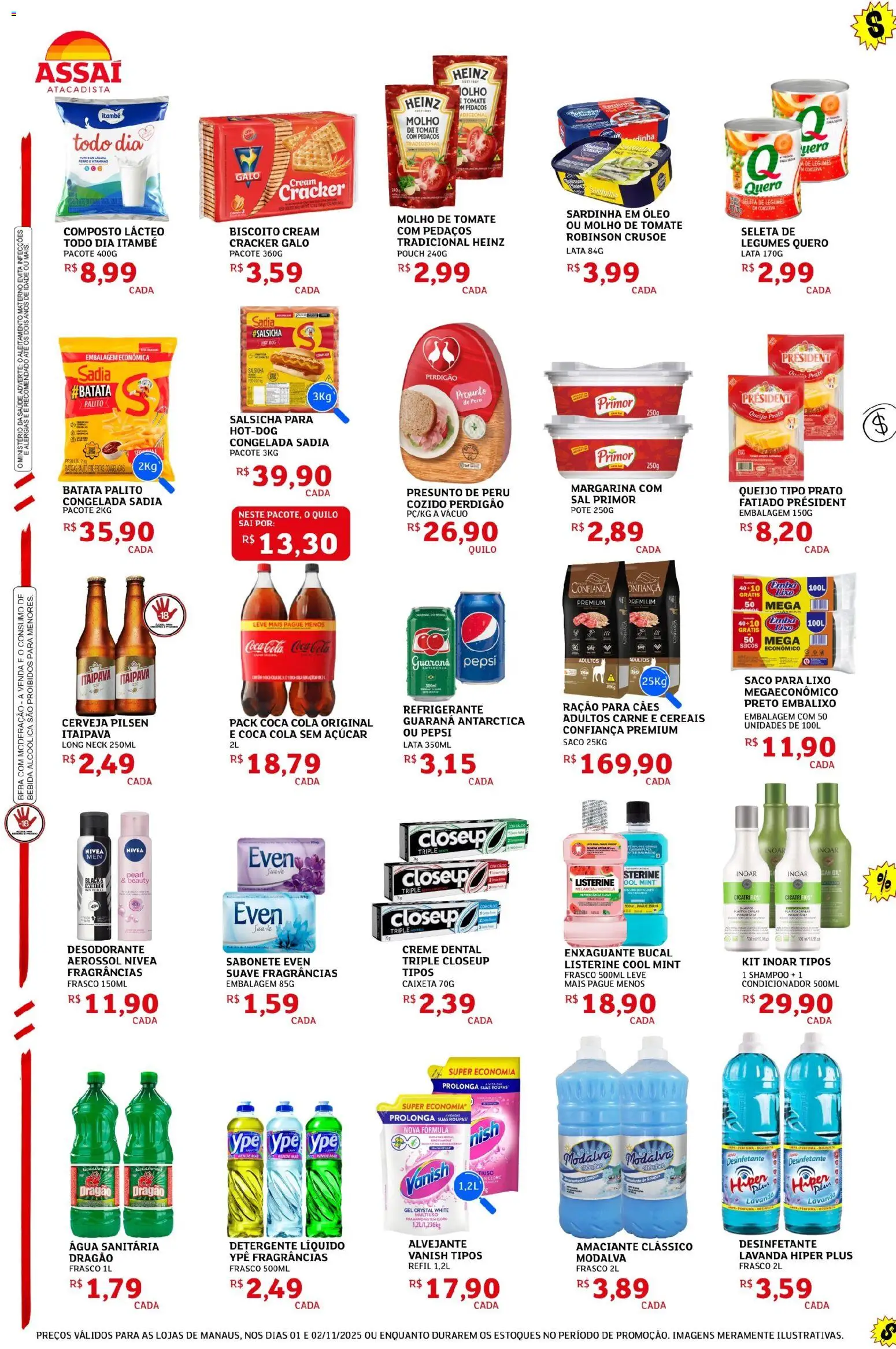 Assaí Atacadista Folheto - válido de 01.11.2025 | Página: 2 | Produtos: Cola, Refrigerante, Batata, Sardinha