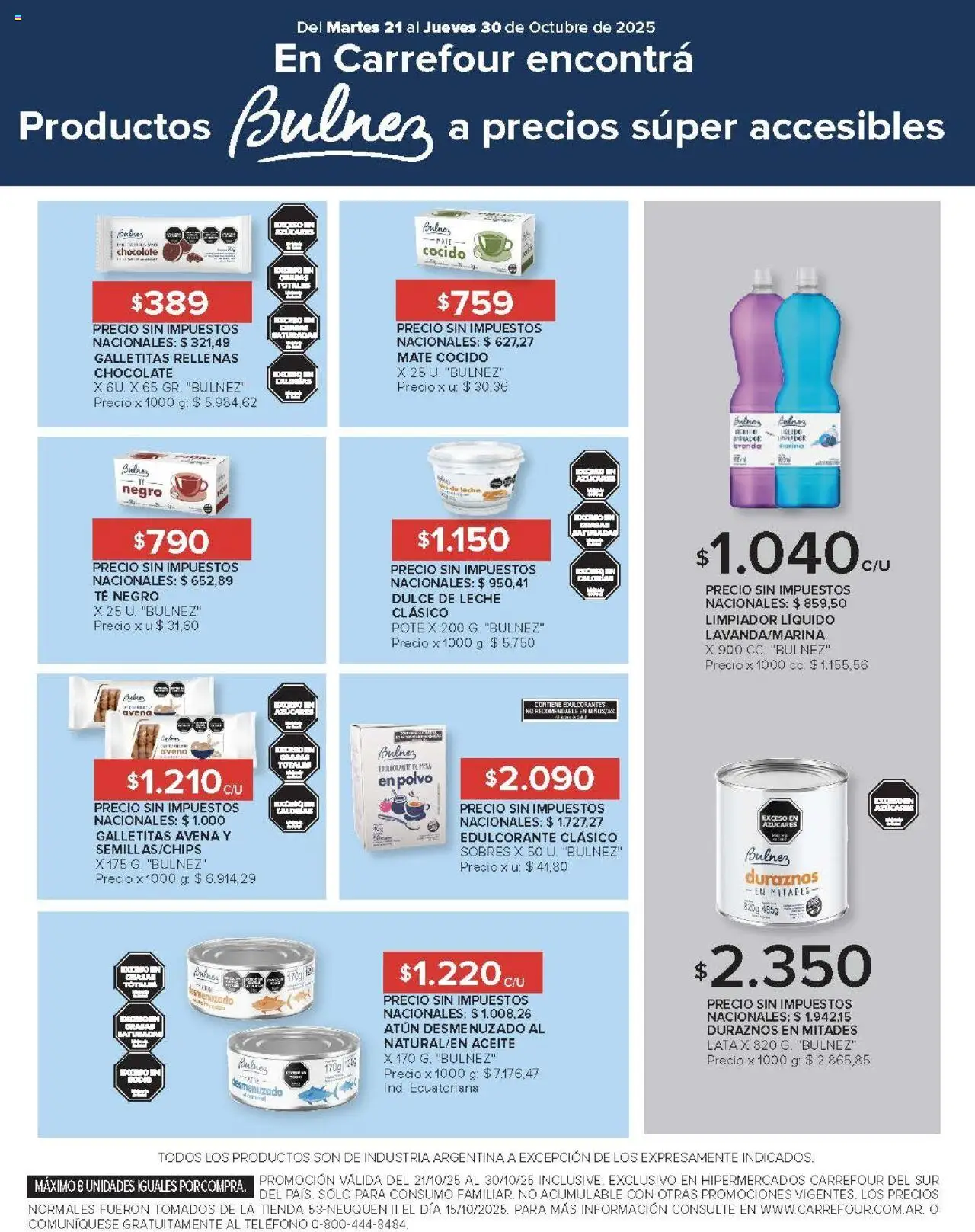 Carrefour ofertas - Comodoro │ válido desde el 21.10.2025 | Página: 15 | Productos: Galletitas, Polvo, Atún, Mate cocido