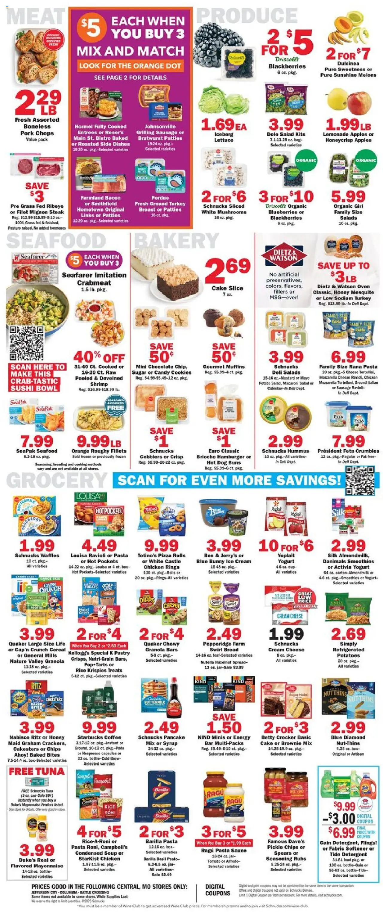 Schnucks Weekly Ad - valid from 13.08.2025 | Page: 4 | Products: Yogurt, Pork, Salad, Sugar