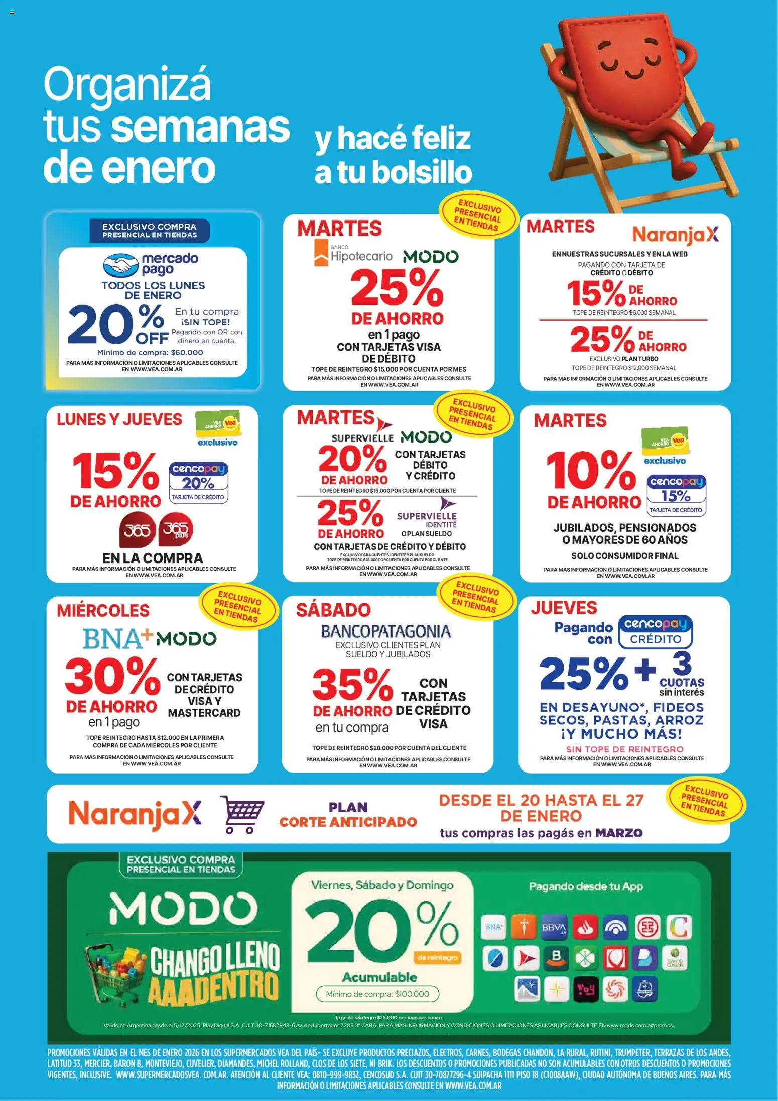 Vea - Ofertas fin de semana | Córdoba │ válido desde el 23.01.2026 | Página: 8 | Productos: Banco, Arroz, Fideos