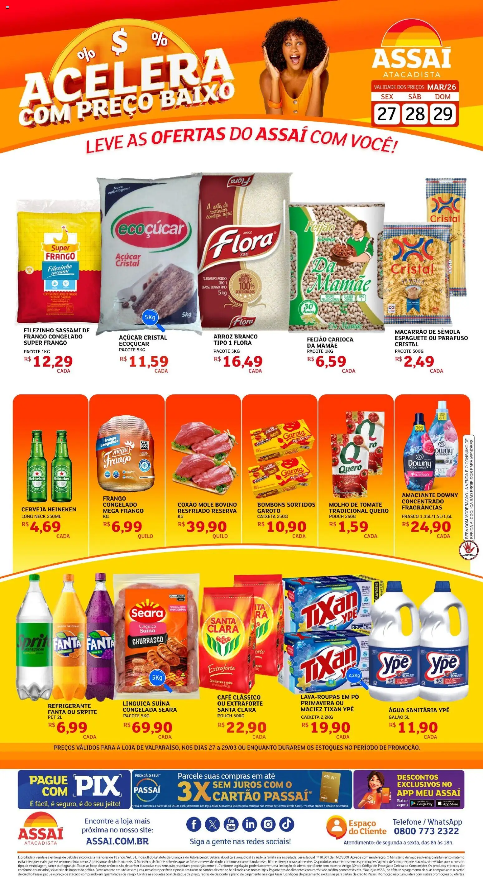Assaí Atacadista Folheto - válido de 27.03.2026 | Página: 1 | Produtos: Fanta, Cerveja, Arroz, Amaciante