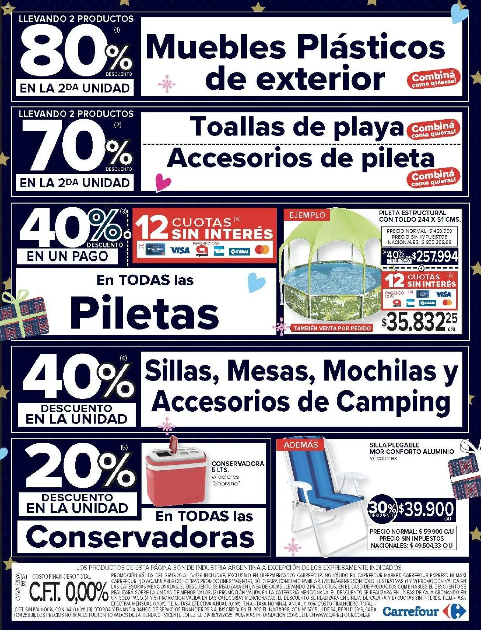 Carrefour ofertas │ válido desde el 26.12.2025 | Página: 20 | Productos: Conservadora, Banco, Toallas, Toldo