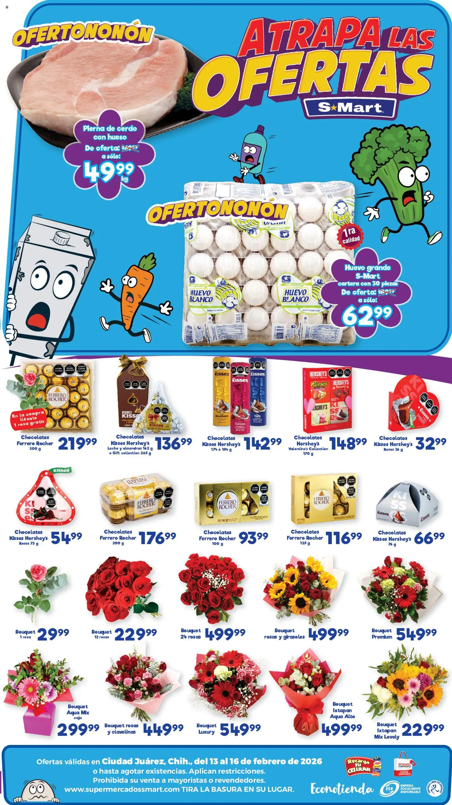 Nuevas ofertas de S-Mart válidas en toda la República Mexicana desde el 20.02.2026. ¡Encuentra las mejores ofertas en S-Mart folleto Ofertas de feria Juárez! | Página: 2 | Productos: Almendras, Huevo, Leche, Caja