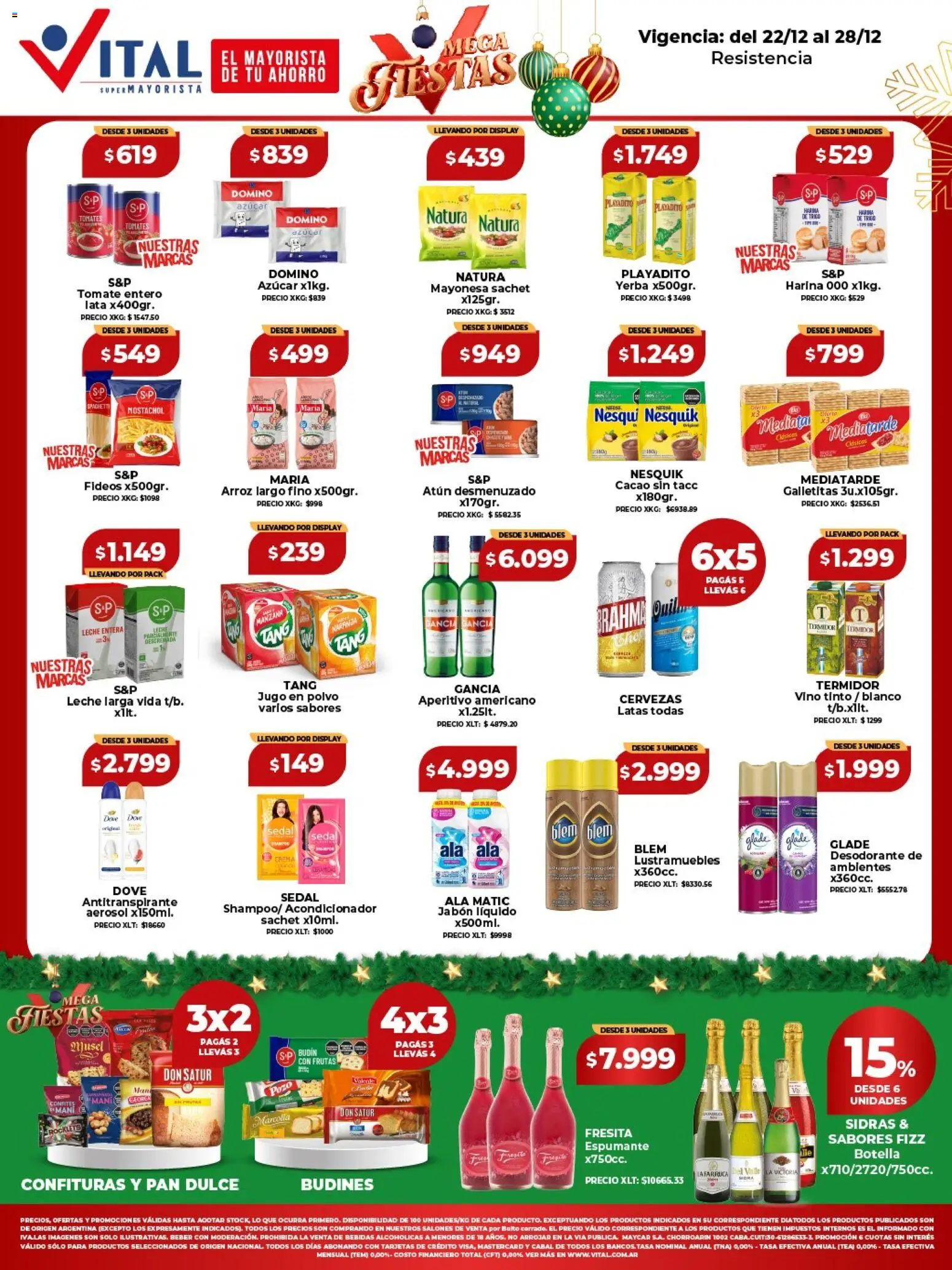 Vital - Ofertas -  Resistencia │ válido desde el 22.12.2025 | Página: 1 | Productos: Galletitas, Azucar, Tomate, Crema