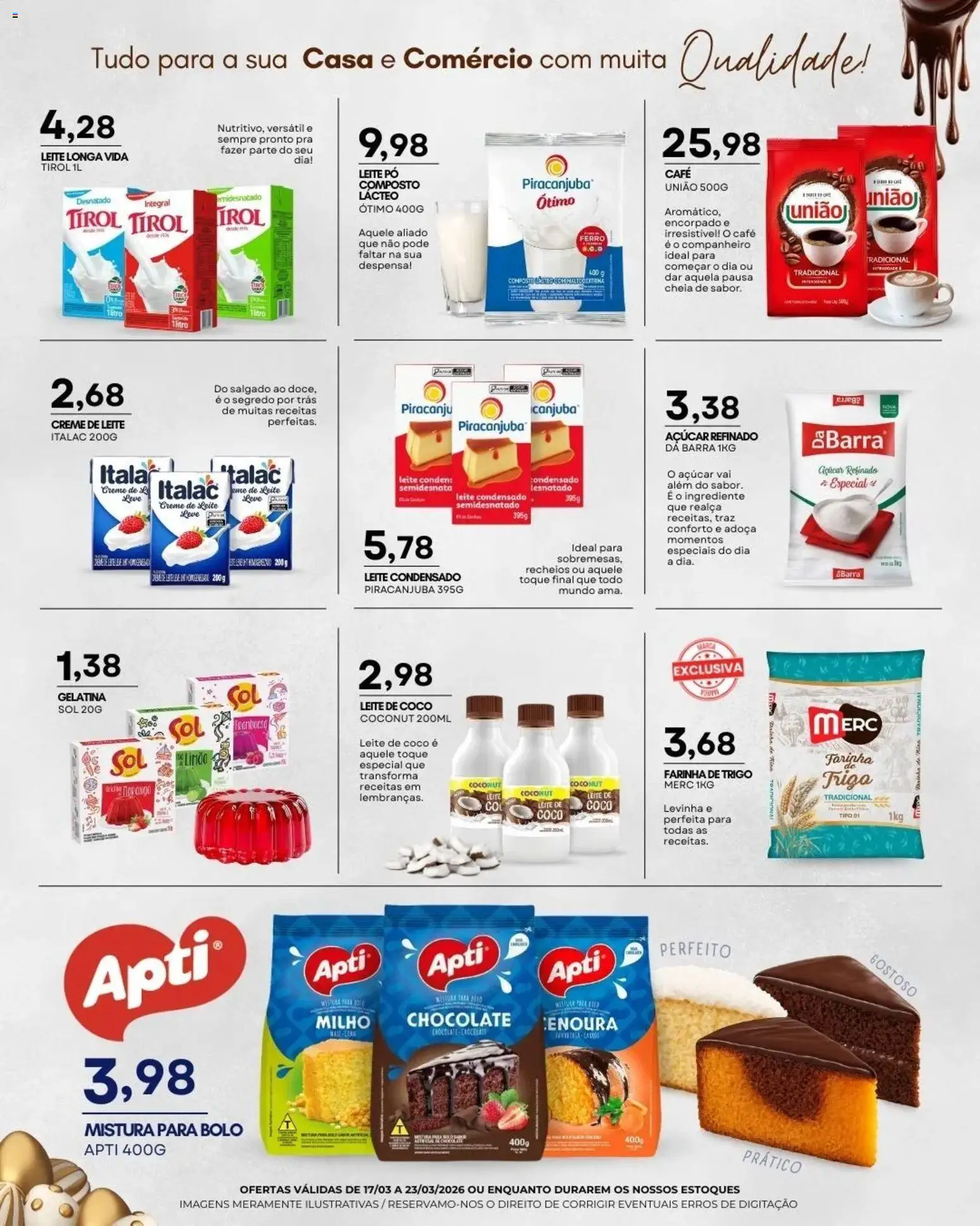 Mercadão Atacadista Folheto - válido de 17.03.2026 | Página: 8 | Produtos: Pó, Farinha de trigo, Café, Mistura para bolo