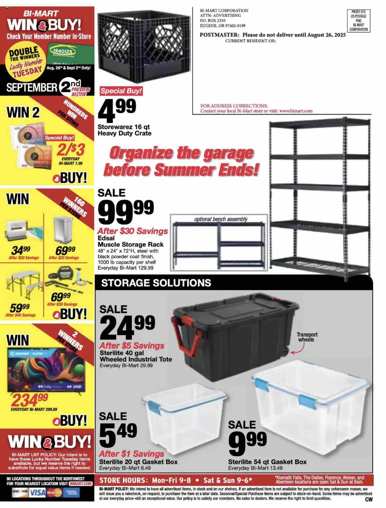 Bi-Mart Anniversary Savings Book - valid from 26.08.2025 | Page: 12 | Products: Shelf, Box, Powder, Coat