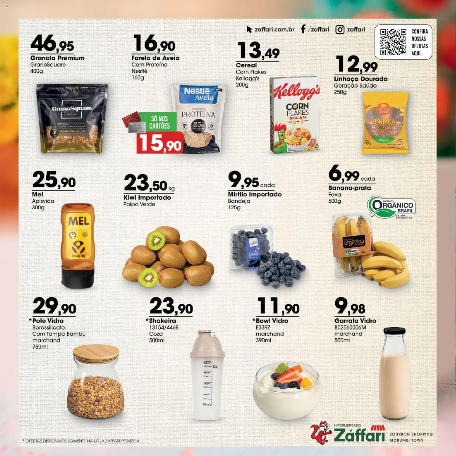 Zaffari Folheto - válido de 26.02.2026 | Página: 8 | Produtos: Linhaça, Kiwi, Granola, Canela