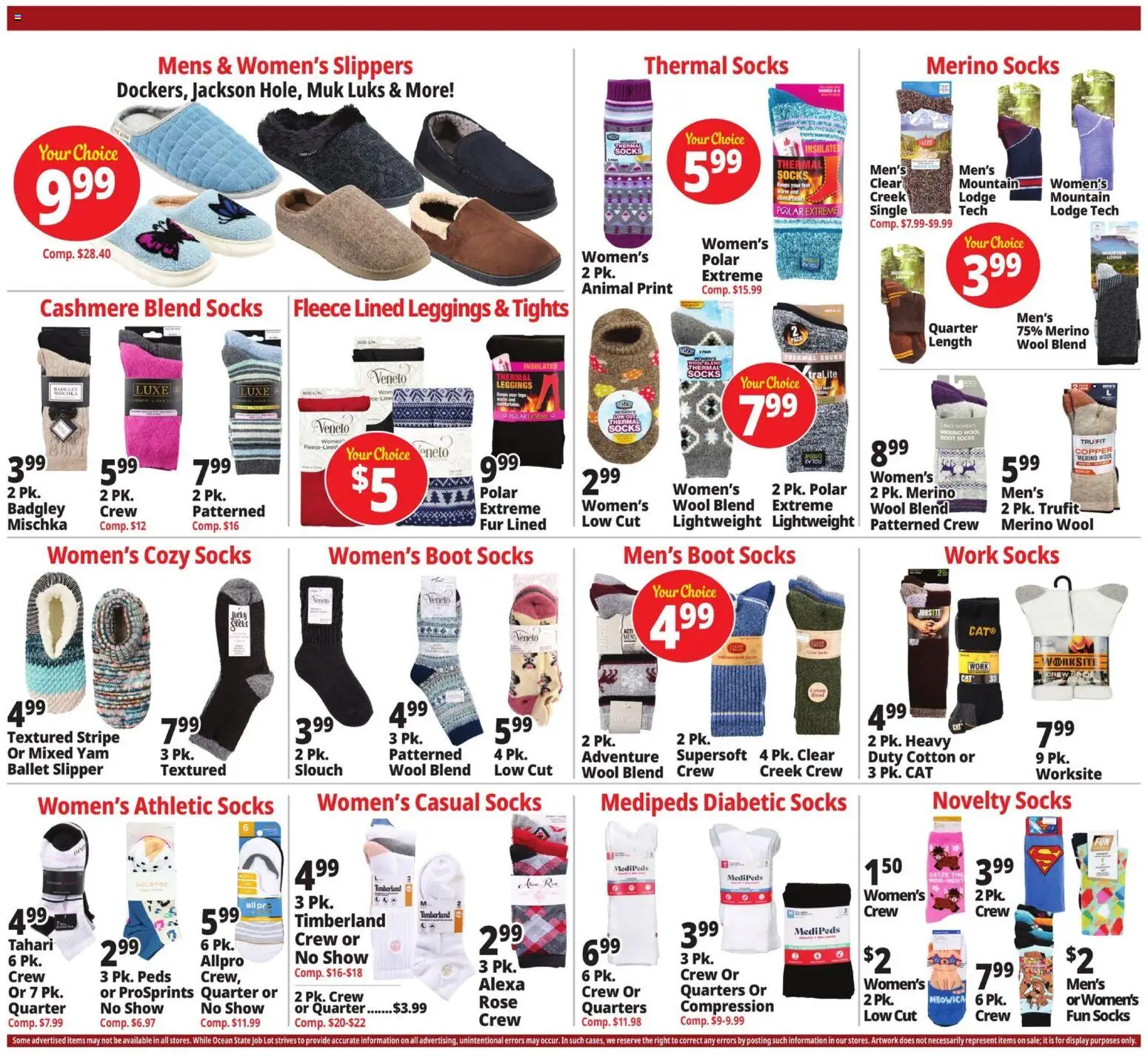 Ocean State Job Lot Weekly Ad - MA - valid from 06.11.2025 | Page: 14 | Products: Socks, Leggings, Slippers, Tights