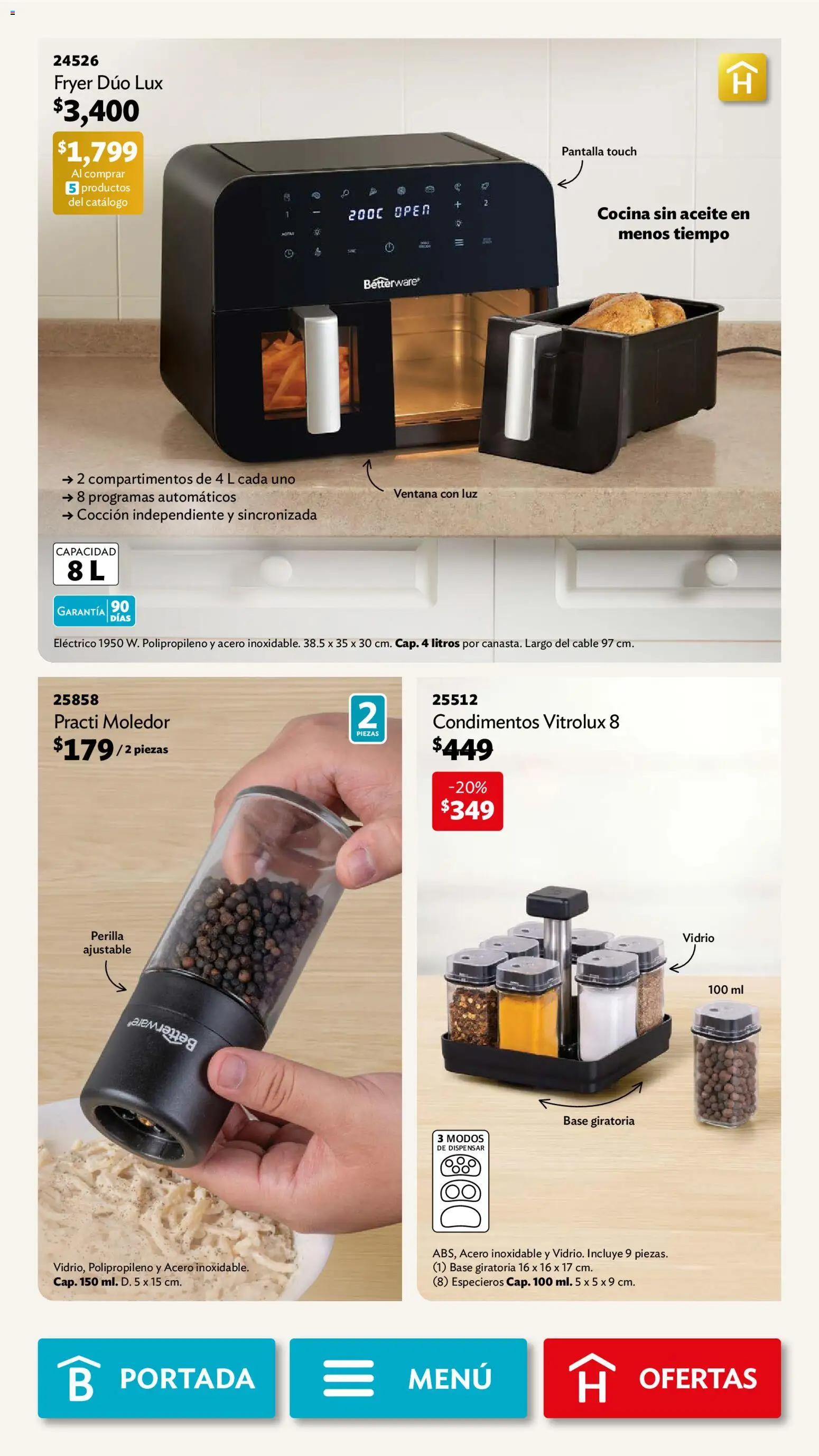 Nuevas ofertas de Betterware válidas en toda la República Mexicana desde el 03.11.2025. ¡Encuentra las mejores ofertas en Betterware campaña 11 2025! | Página: 46 | Productos: Aceite, Cable, Cocina