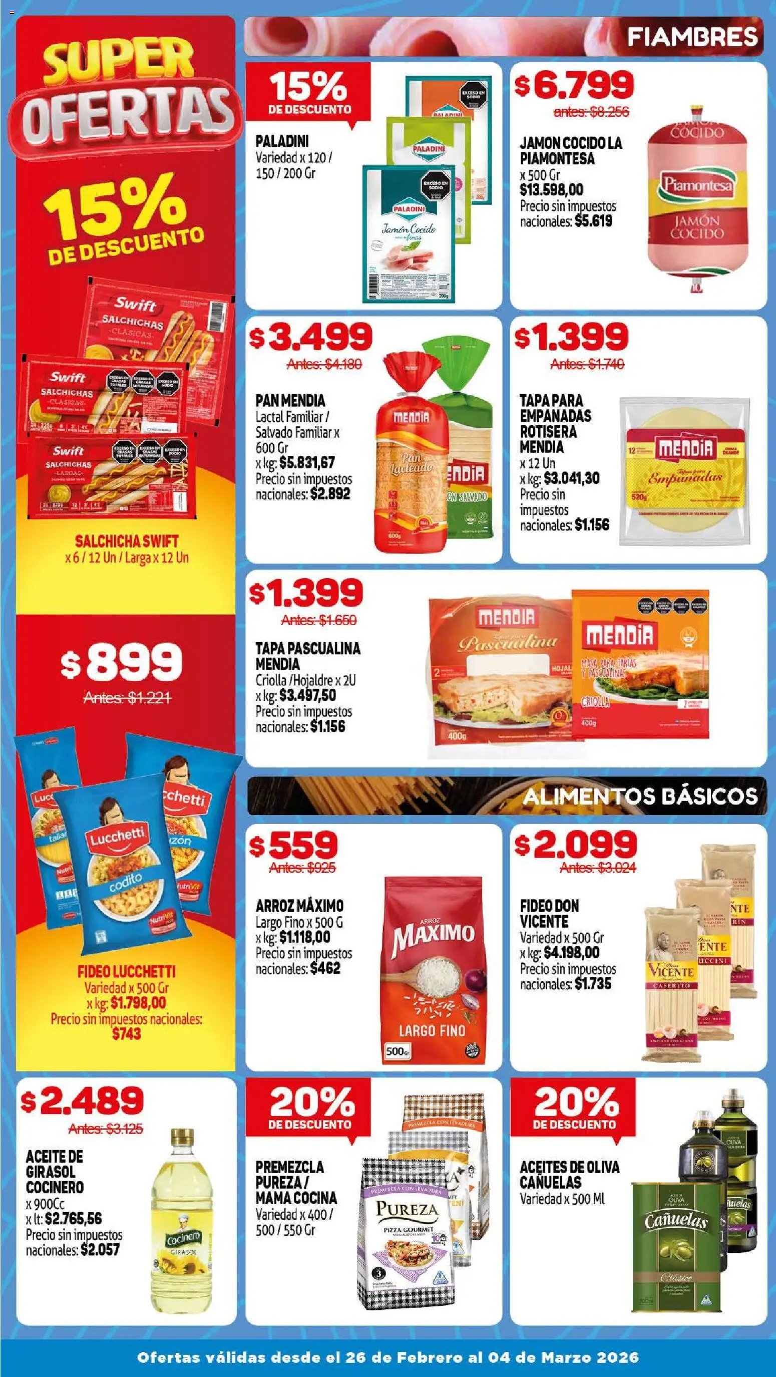 Makro ofertas │ válido desde el 26.03.2026 | Página: 3 | Productos: Salchicha, Oliva, Pan, Arroz