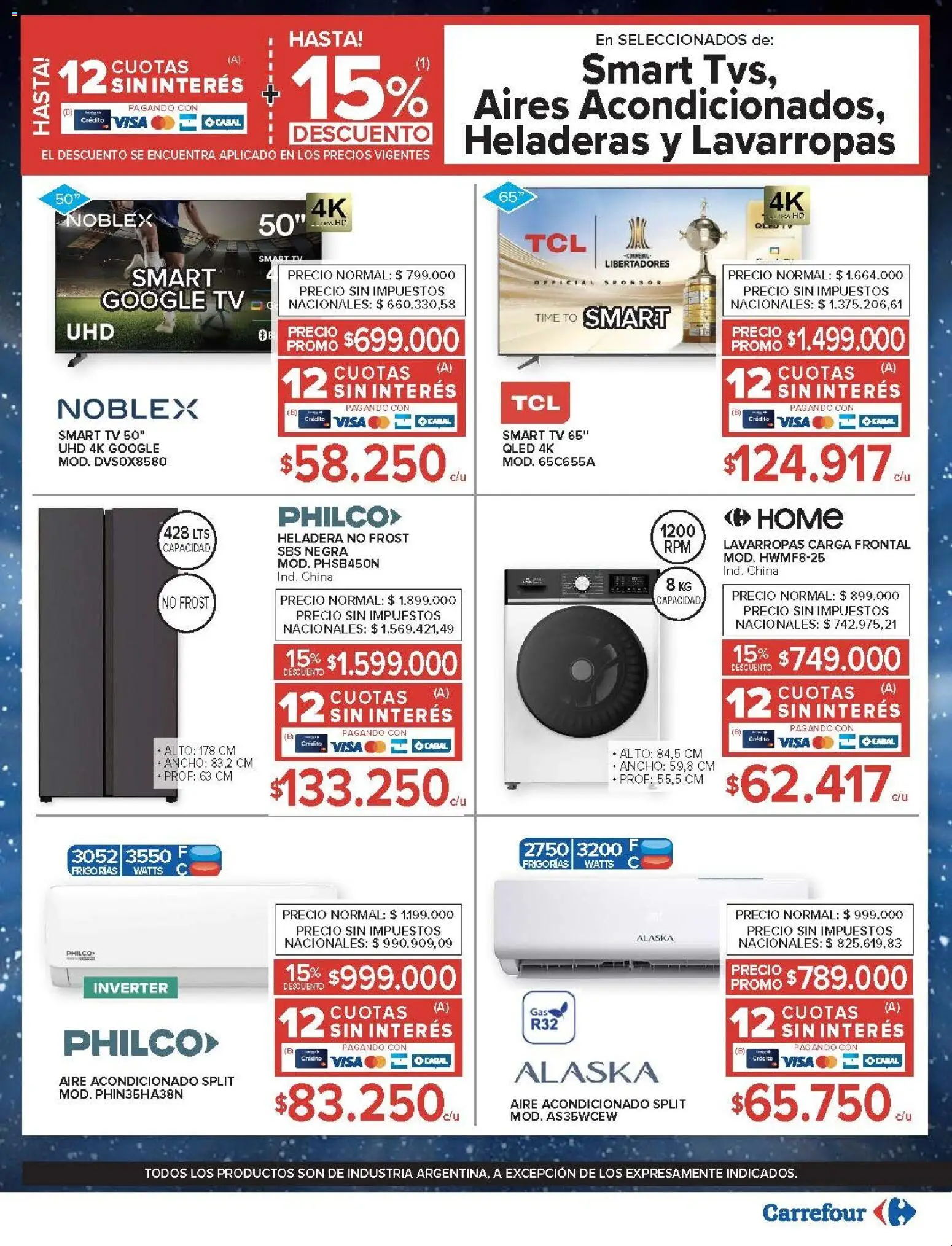 Carrefour ofertas │ válido desde el 25.03.2026 | Página: 30 | Productos: Aire acondicionado, Lavarropas, Heladera