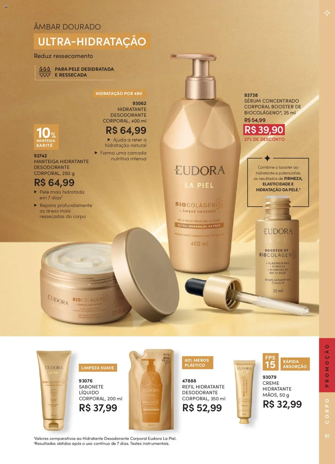 Eudora Folheto - válido de 07.10.2025 | Página: 61 | Produtos: Hidratante corporal, Desodorante, Sérum, Creme