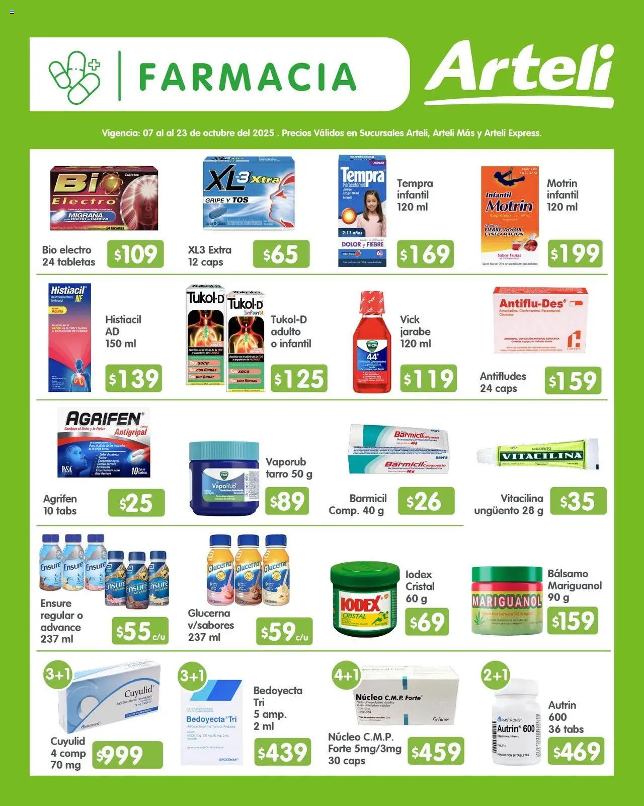 Nuevas ofertas de Arteli válidas en toda la República Mexicana desde el 07.10.2025. ¡Encuentra las mejores ofertas en Arteli - Folleto Quincenal! | Página: 12 | Productos: Bálsamo, Antigripal