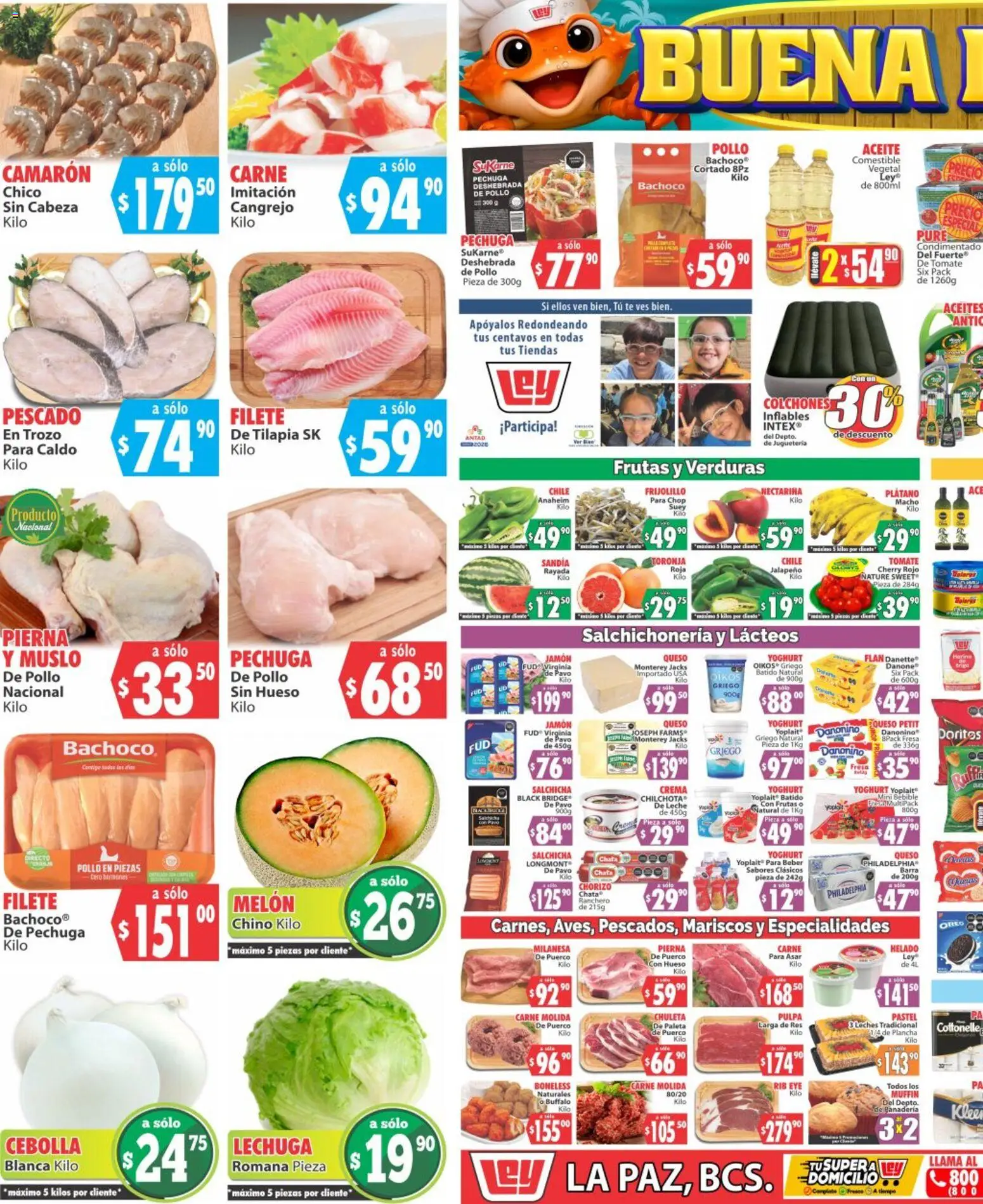 Nuevas ofertas de Casa Ley válidas en toda la República Mexicana desde el 14.03.2026. ¡Encuentra las mejores ofertas en Casa Ley folleto Autoservicio La Paz, BCS! | Página: 1 | Productos: Plátano, Paleta, Res, Chorizo