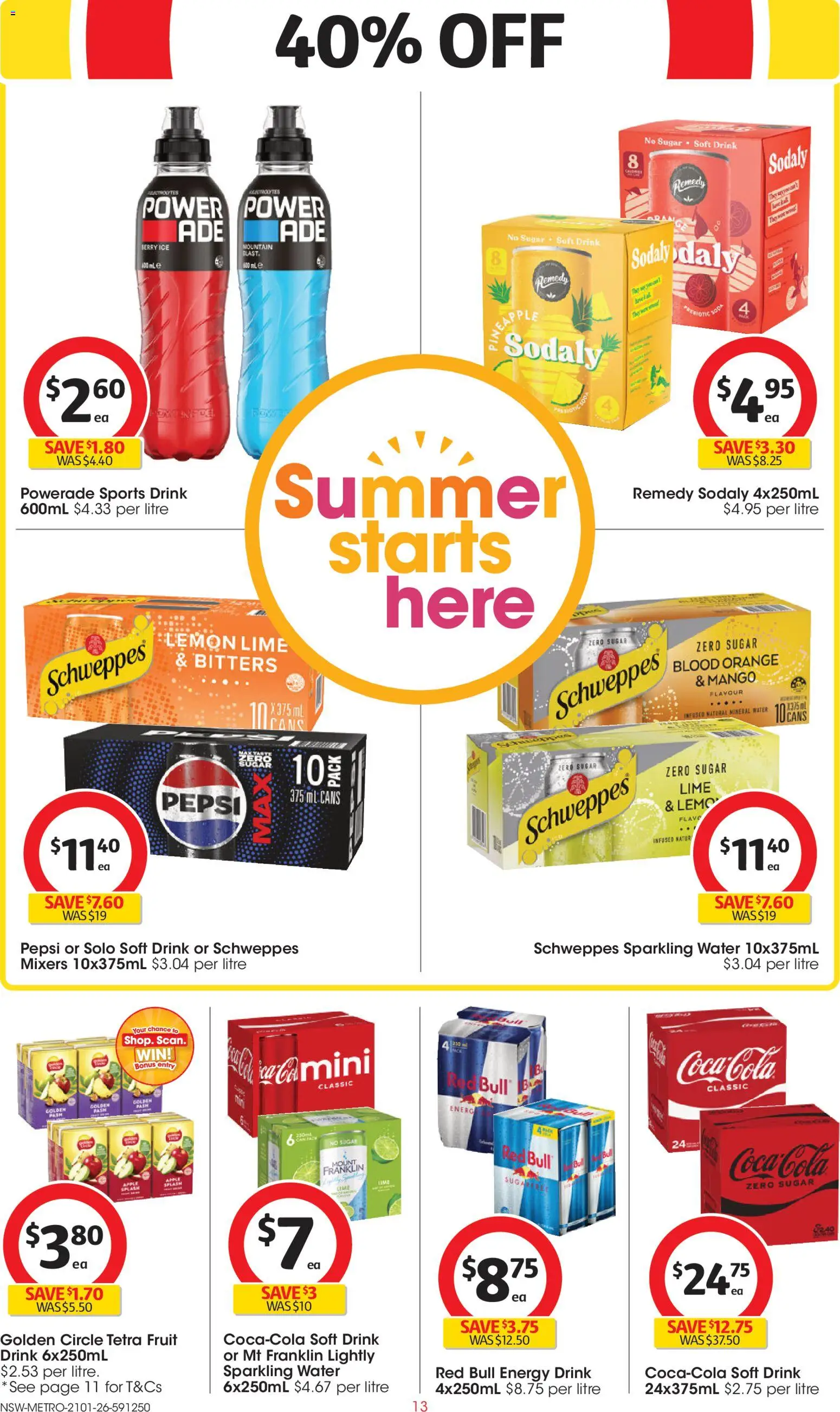 Coles catalogue - valid from 21.01.2026 | Page: 13 | Products: Energy drink, Pepsi, Lemon, Mango