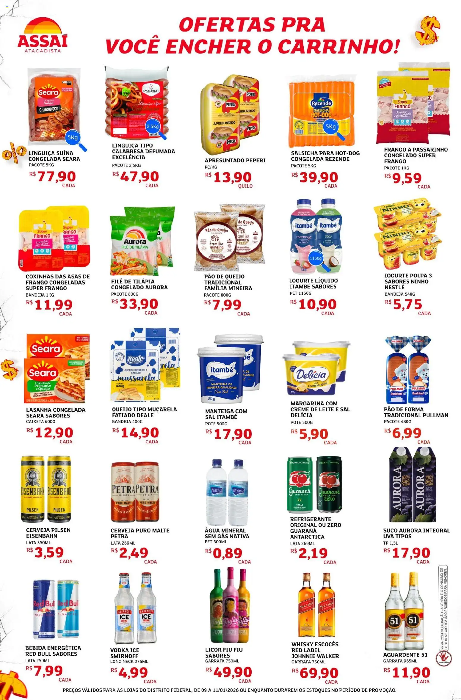 Assaí Atacadista Folheto - válido de 09.01.2026 | Página: 3 | Produtos: Guaraná, Licor, Creme, Frango