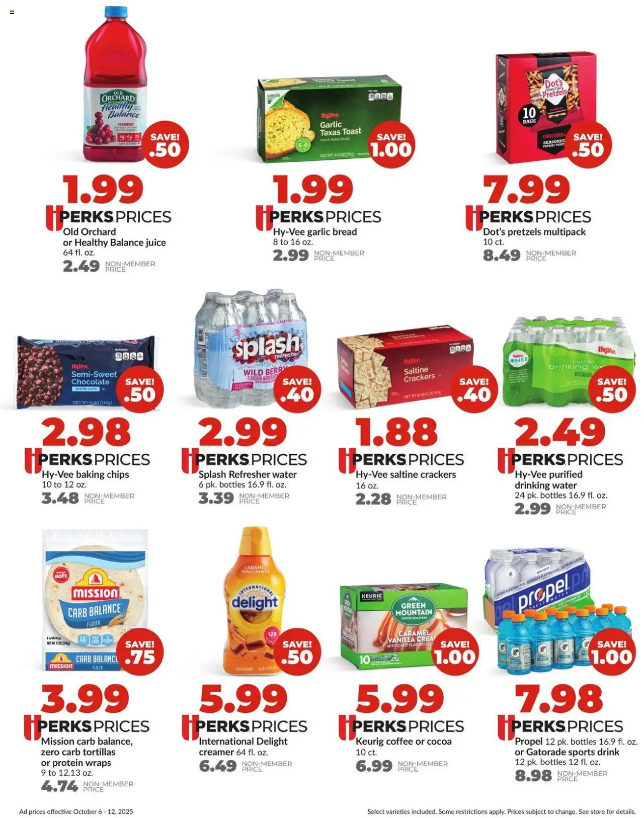 HyVee Weekly Ad - valid from 06.10.2025 | Page: 4 | Products: Coffee, Chocolate, Chips, Garlic