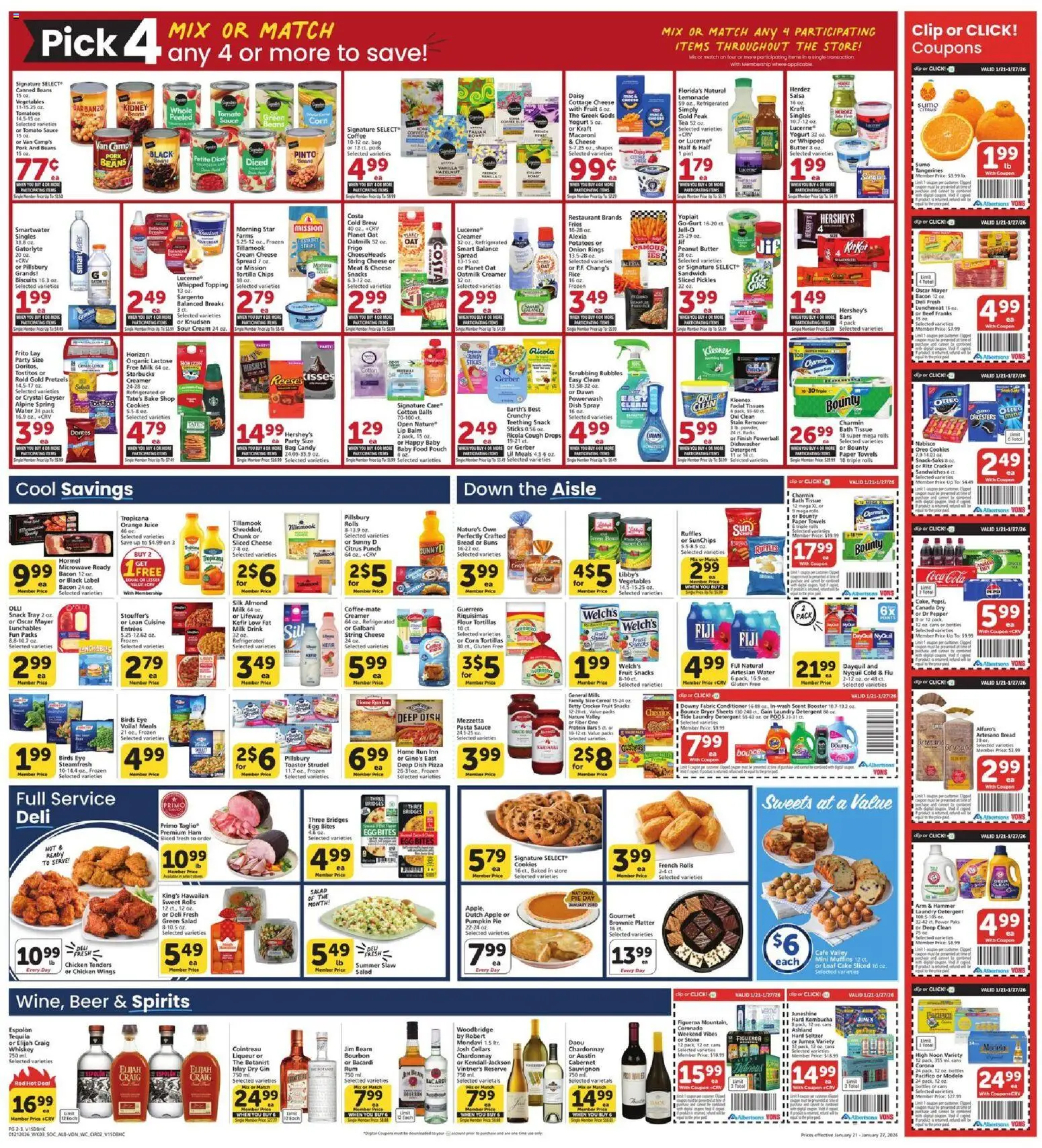 Vons Weekly Ad - valid from 21.01.2026 | Page: 3 | Products: Cheese, Rice, Cottage cheese, Bag