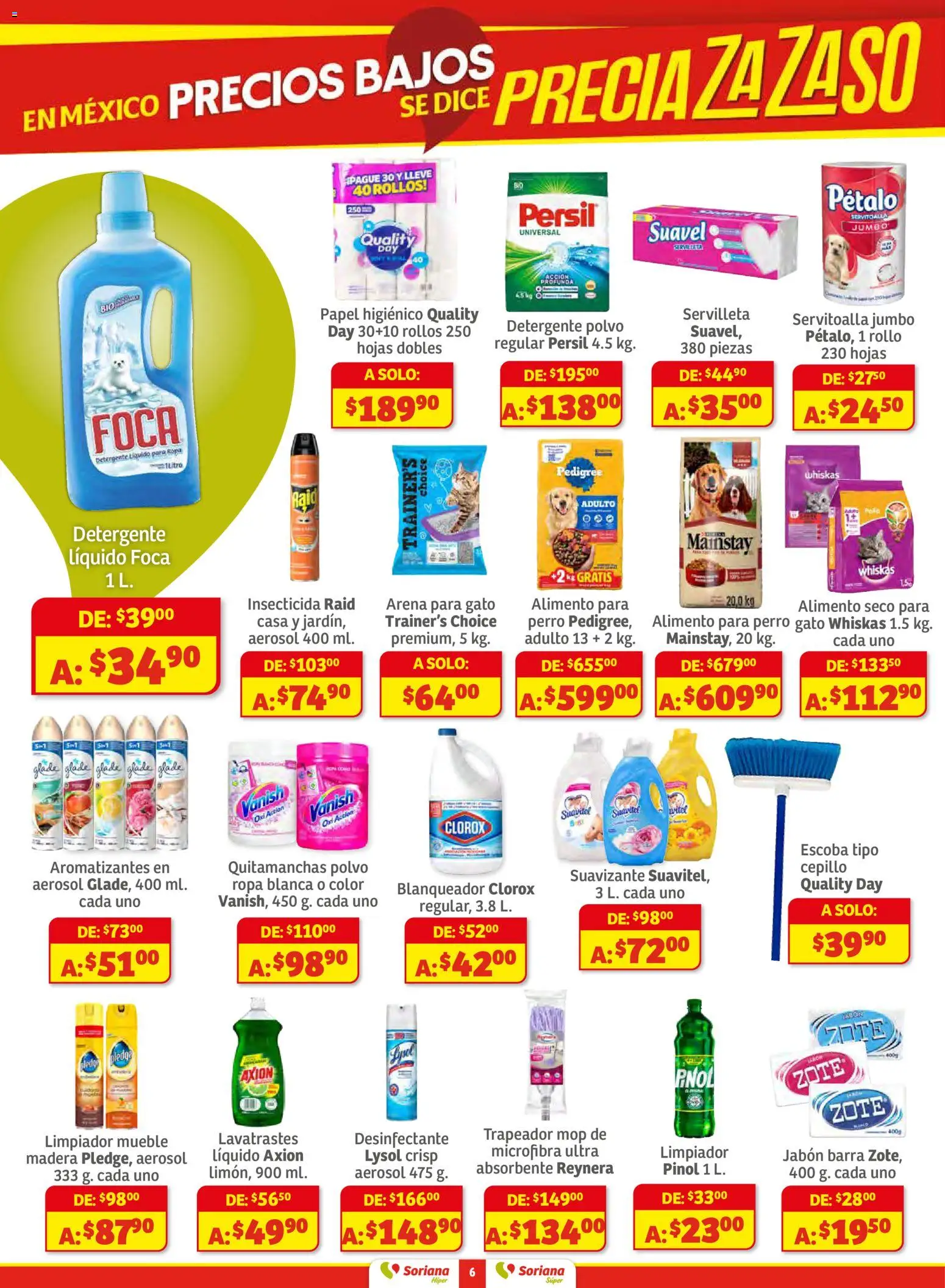 Nuevas ofertas de Soriana válidas en toda la República Mexicana desde el 18.11.2025. ¡Encuentra las mejores ofertas en Soriana - Preciazazaso Híper: Frontera Chih, Coah, Tamaulipas! | Página: 6 | Productos: Cepillo, Ropa, Barra, Polvo