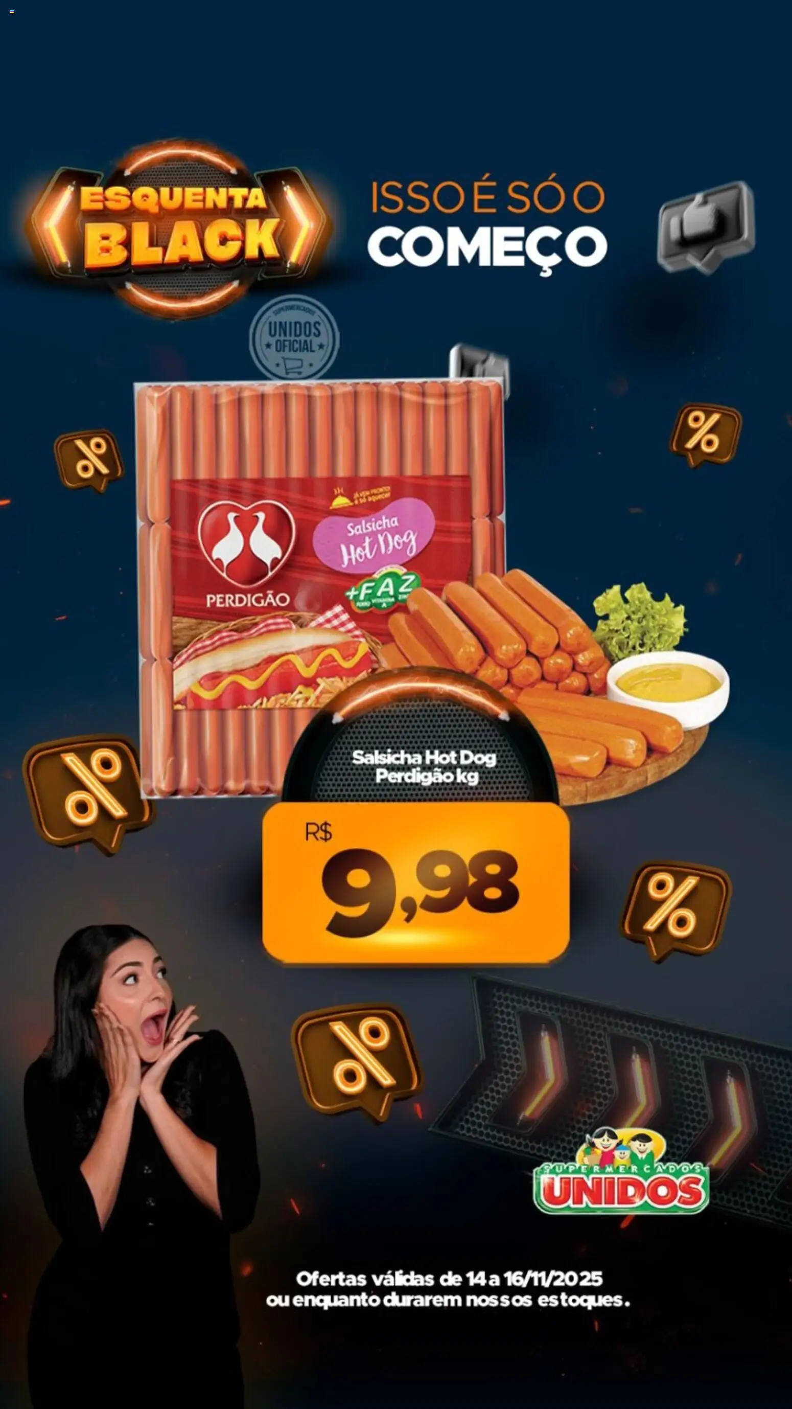 Supermercados Unidos Folheto - válido de 14.11.2025 | Página: 3 | Produtos: Salsicha