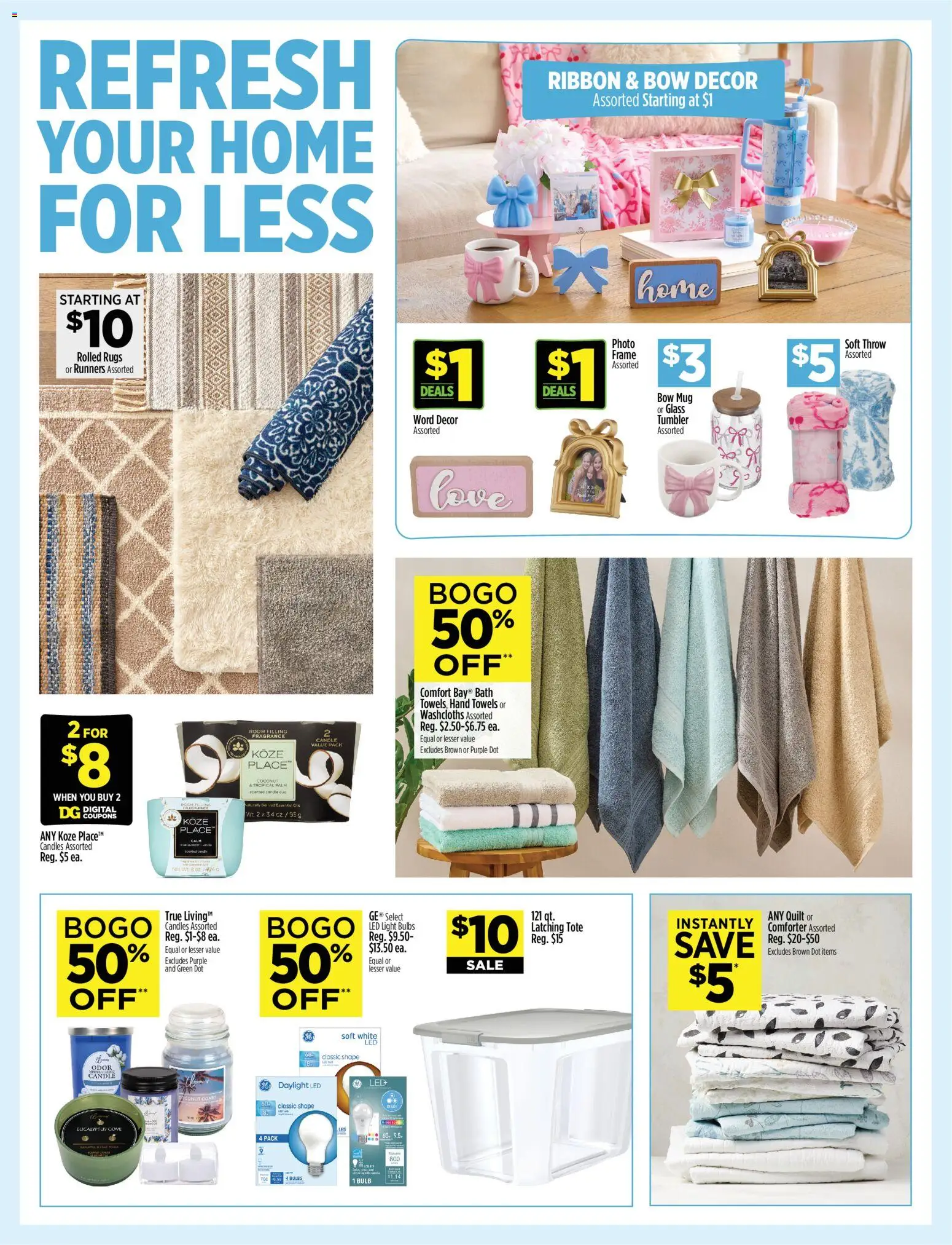 Dollar General Weekly Ad - valid from 15.02.2026 | Page: 12 | Products: Bath, Fragrance, Bow, Comforter