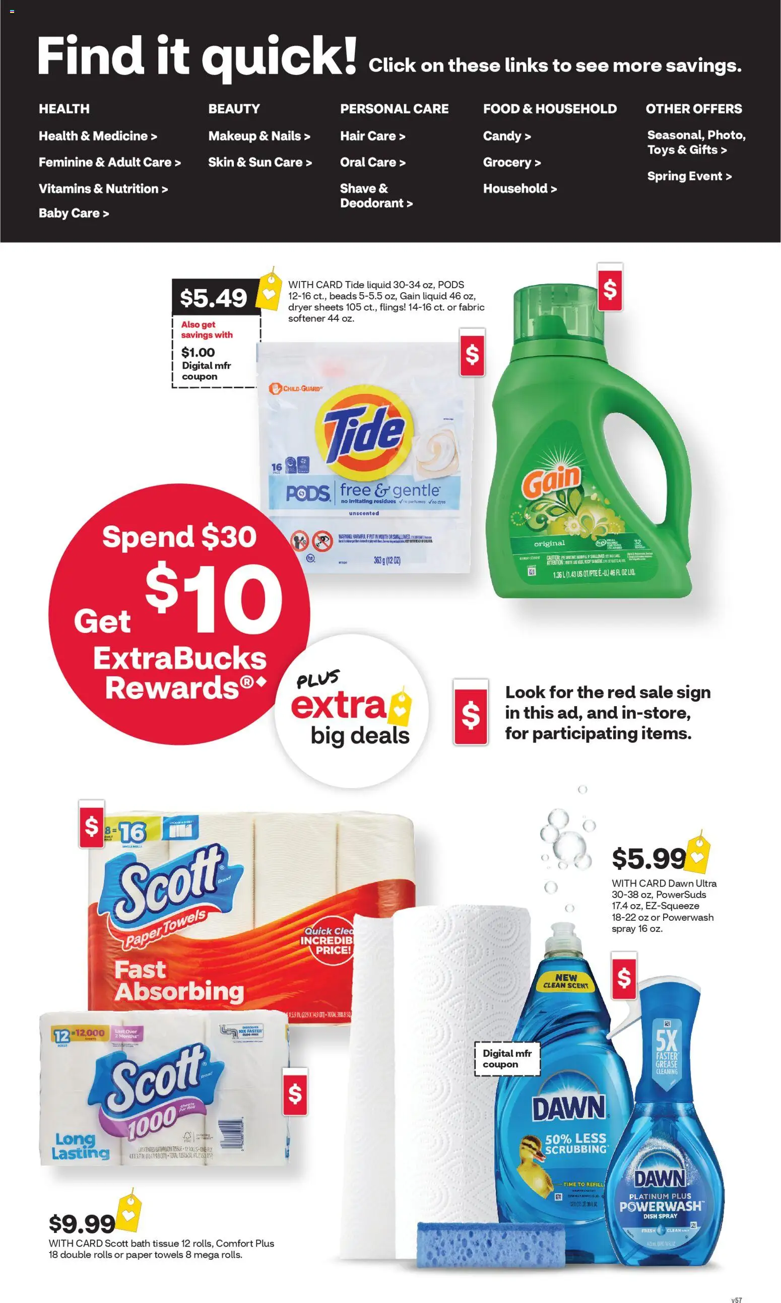 CVS Pharmacy Weekly Ad - WA - valid from 26.04.2026 | Page: 2 | Products: Bath, Deodorant, Dryer