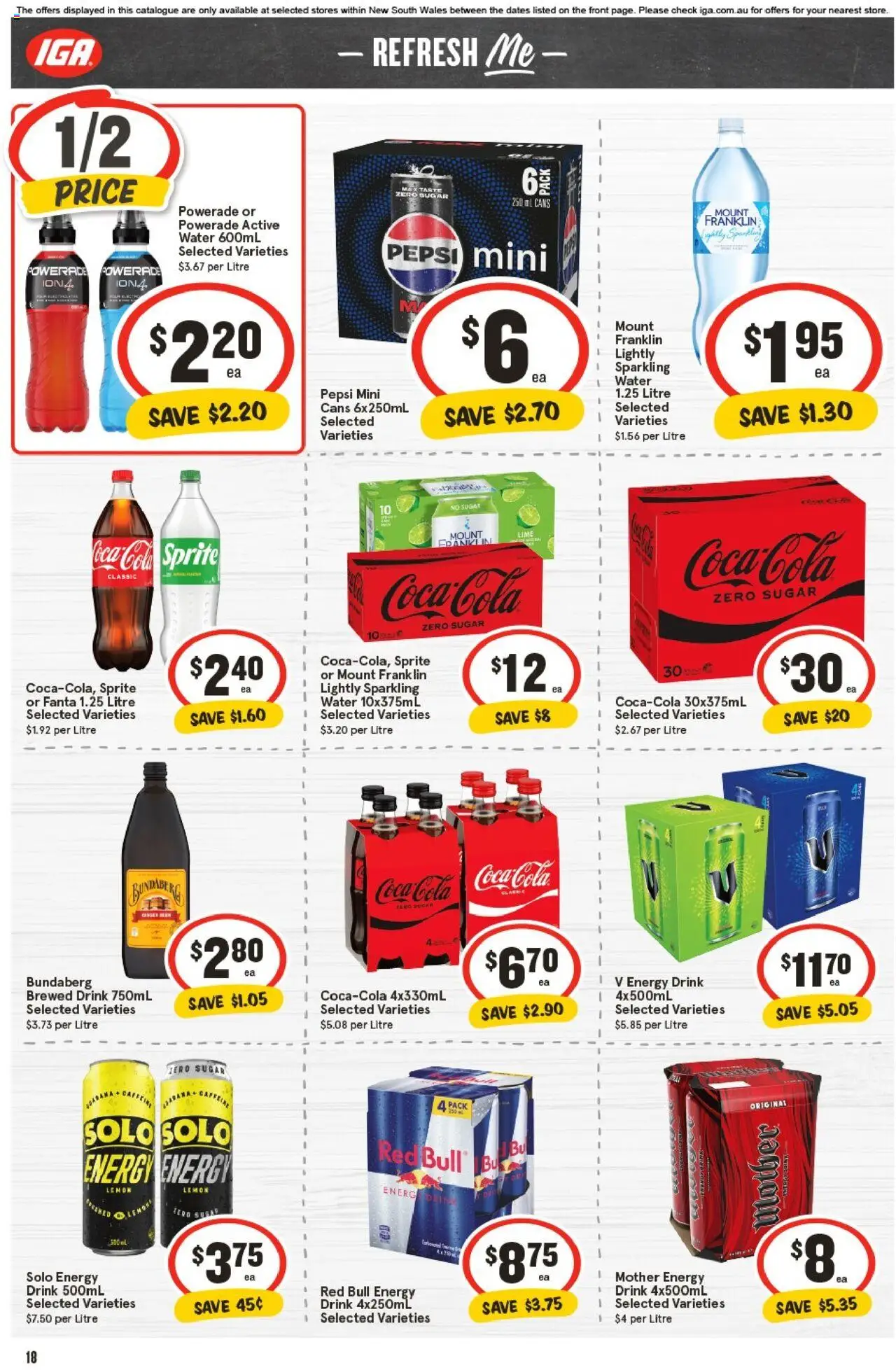 IGA catalogue - valid from 22.10.2025 | Page: 17 | Products: Energy drink, Water, Sugar, Lime