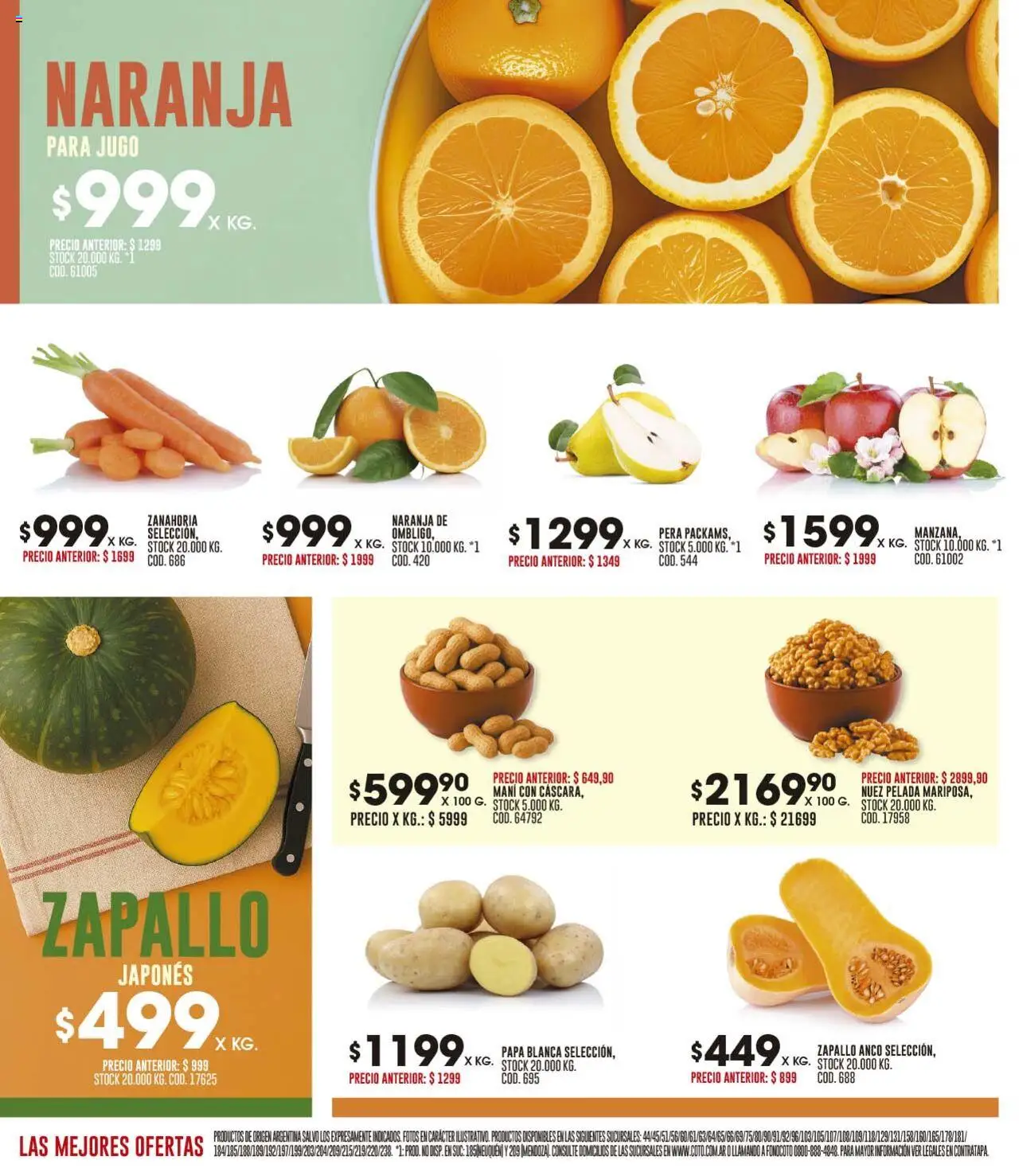 Coto ofertas │ válido desde el 18.08.2025 | Página: 4 | Productos: Pera, Mani, Jugo, Zanahoria