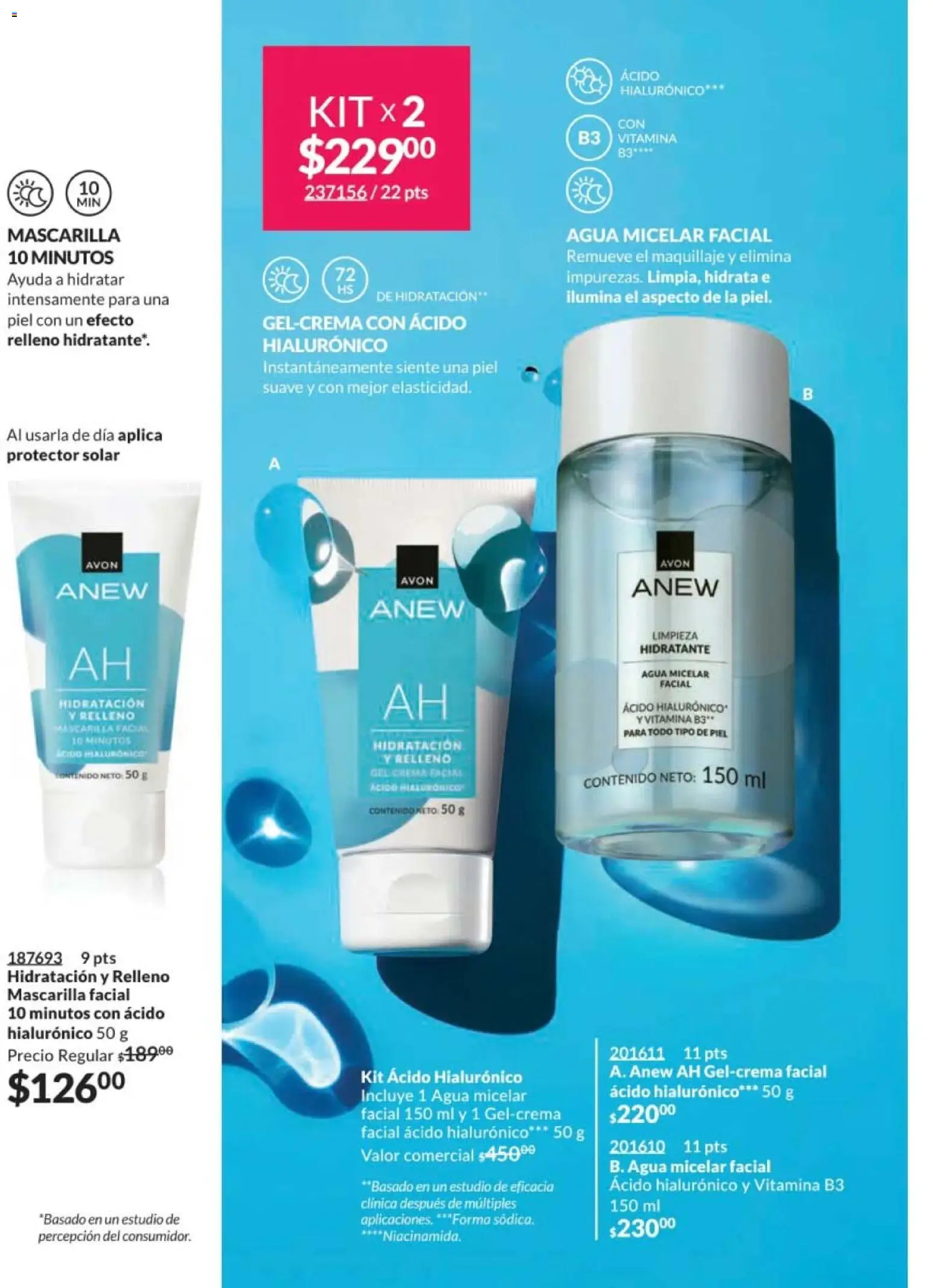 Nuevas ofertas de AVON válidas en toda la República Mexicana desde el 30.01.2026. ¡Encuentra las mejores ofertas en AVON campaña 3 2026! | Página: 146 | Productos: Crema, Agua, Agua micelar, Protector solar