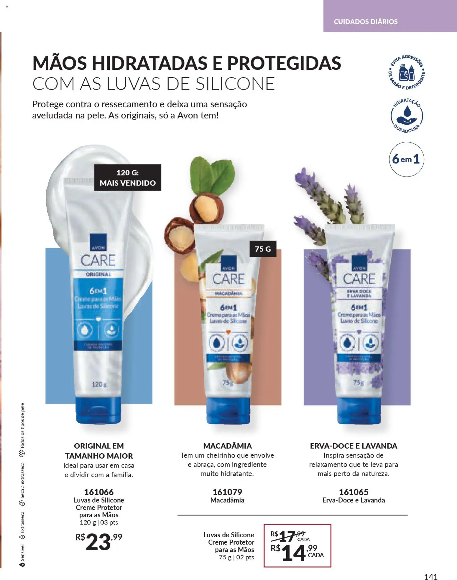 Avon Folheto - válido de 21.11.2025 | Página: 141 | Produtos: Macadâmia, Sabão, Creme, Luvas