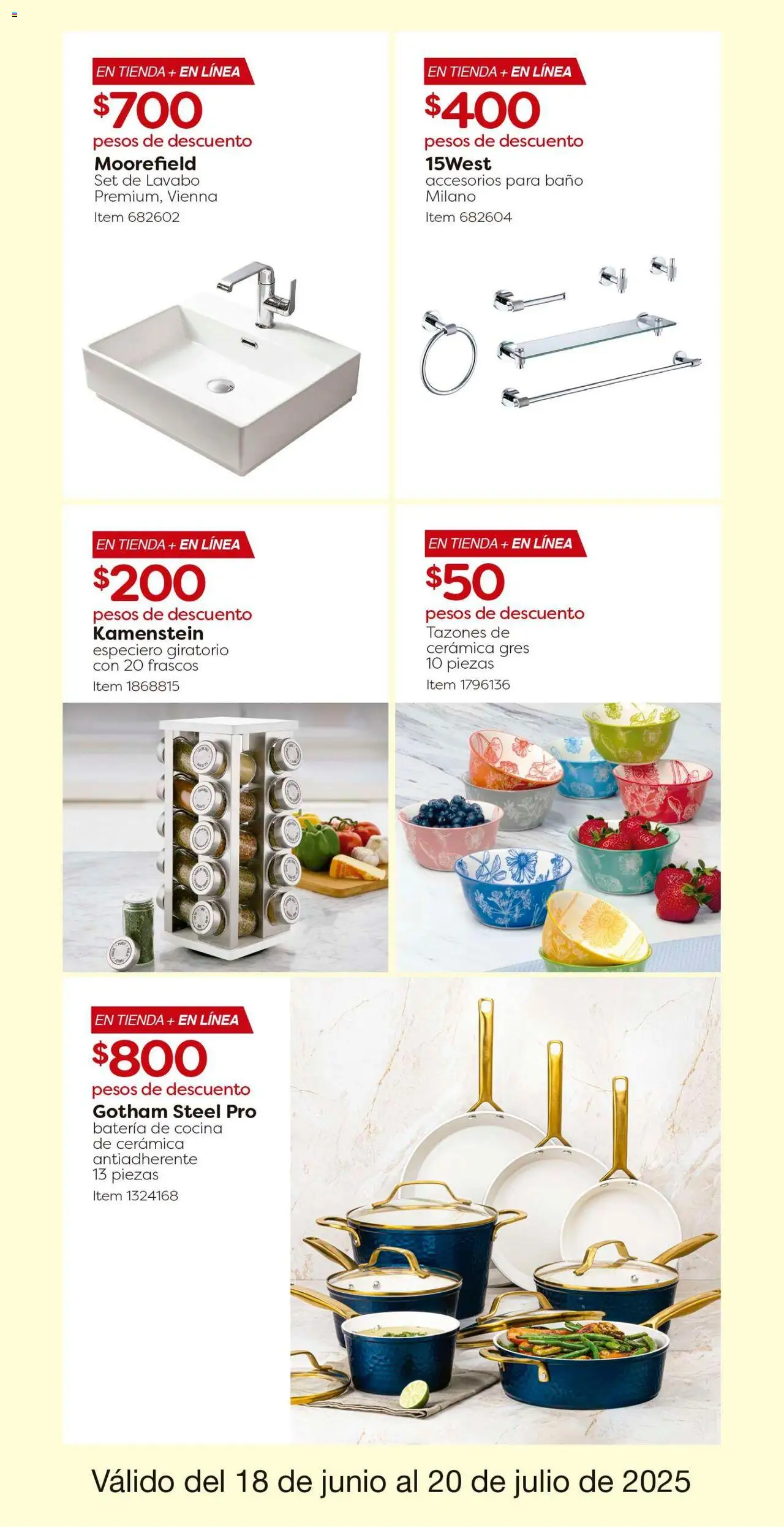 Nuevas ofertas de Costco válidas en toda la República Mexicana desde el 18.06.2025. ¡Encuentra las mejores ofertas en Costco catálogo! | Página: 13 | Productos: Cocina, Lavabo, Batería, Baño