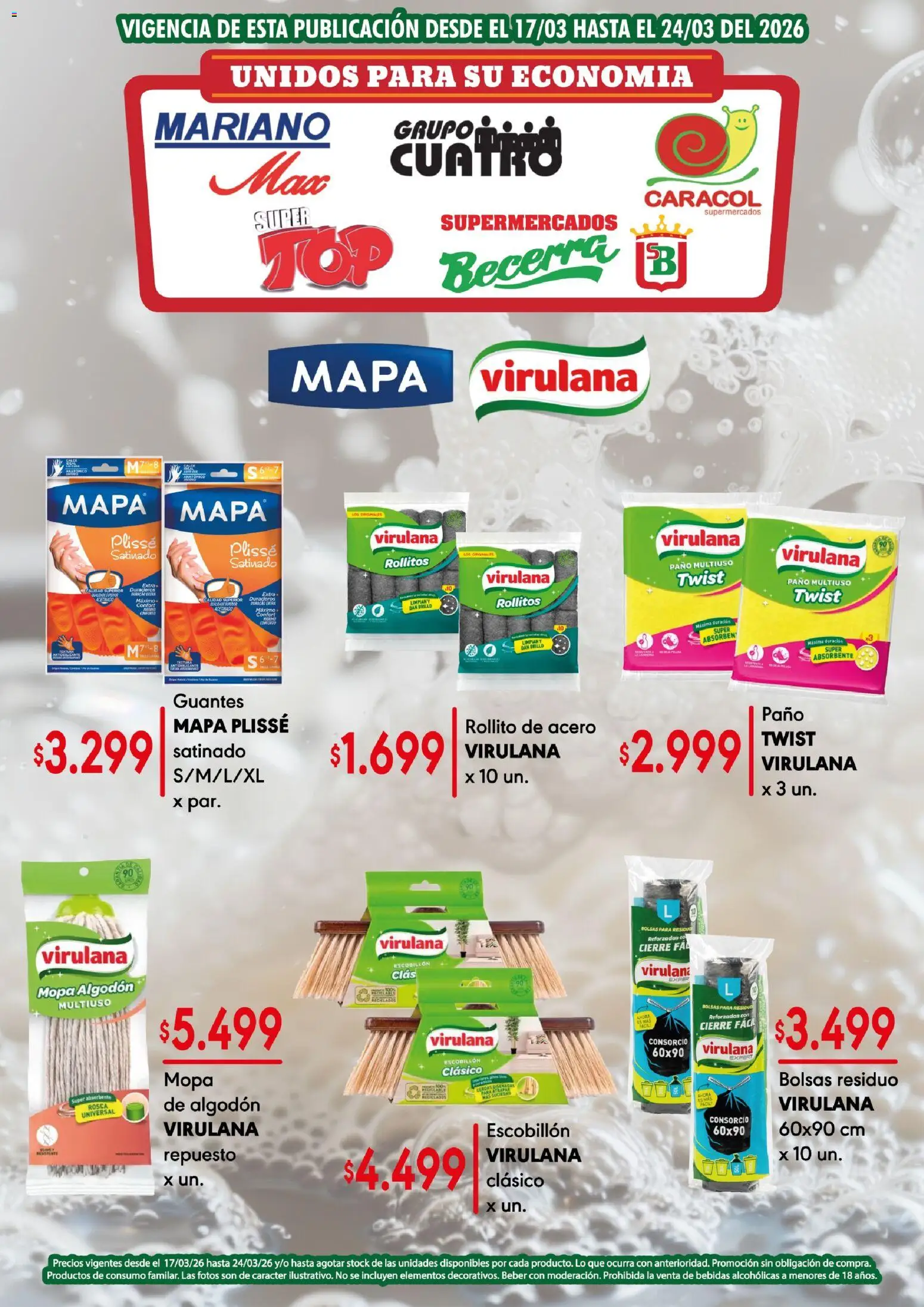Mariano Max - Catálogo │ válido desde el 17.03.2026 | Página: 12 | Productos: Algodón, Mopa, Brillo, Guantes