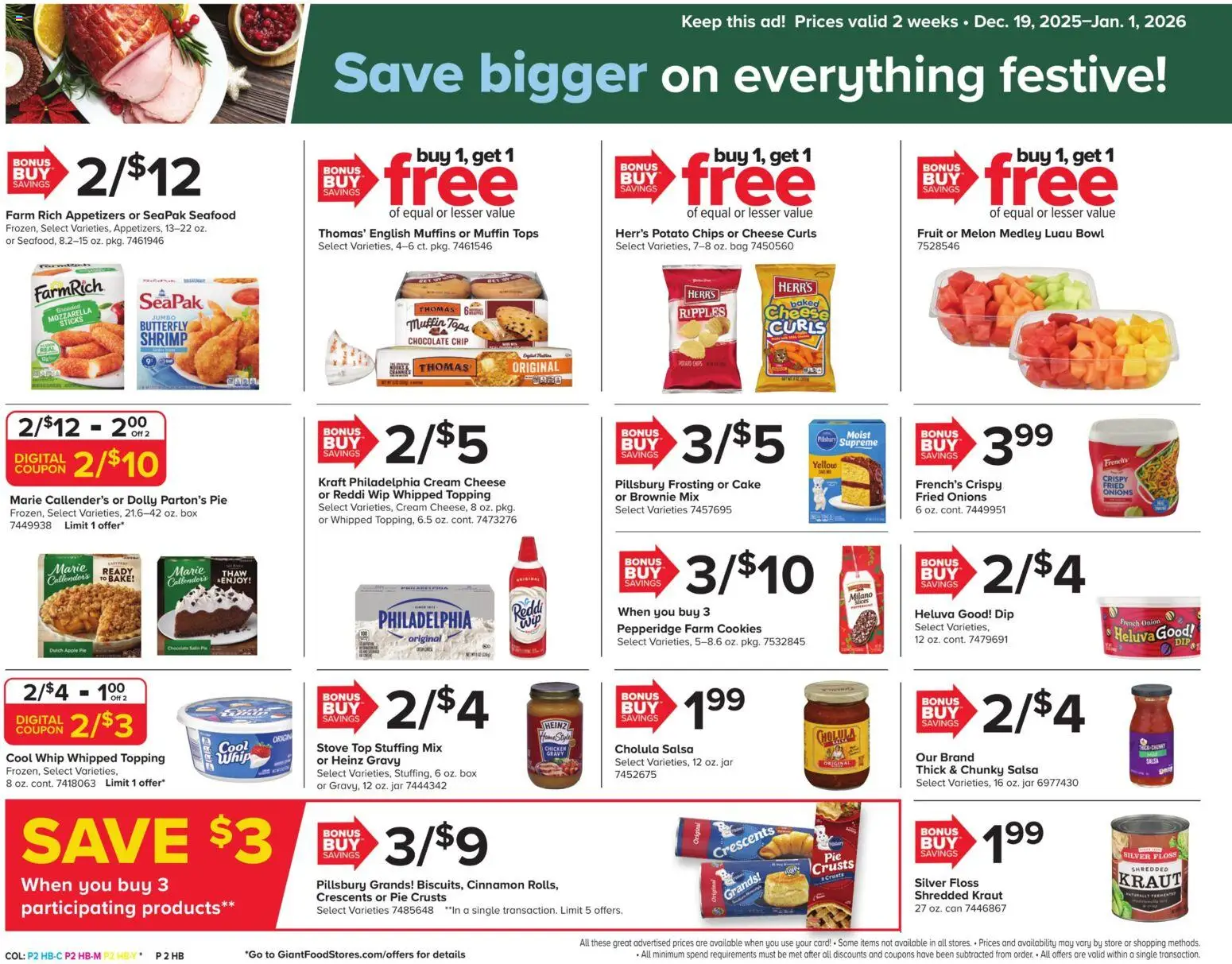 Giant Weekly Ad - valid from 19.12.2025 | Page: 2 | Products: Chocolate, Seafood, Melon, Bag