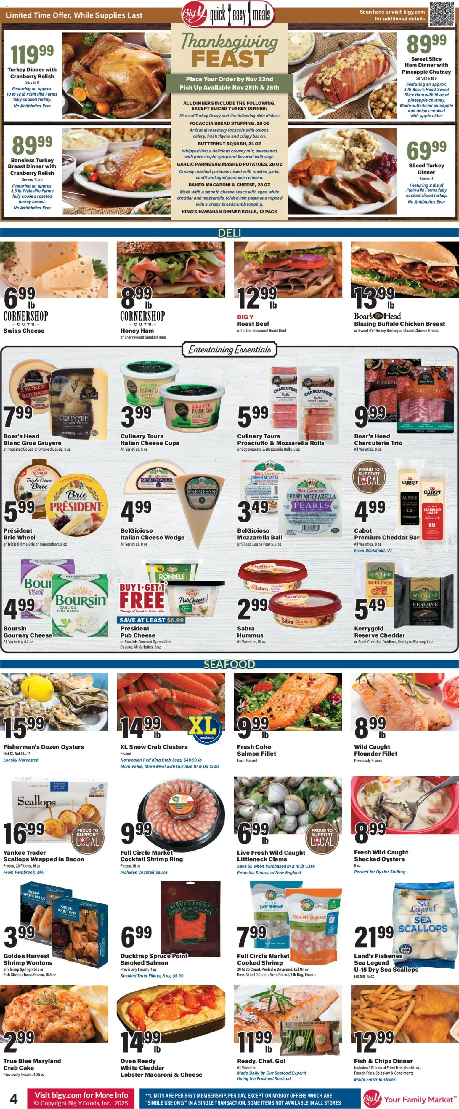 Big Y Weekly Ad - valid from 20.11.2025 | Page: 6 | Products: Bread, Ham, Fish, Potatoes