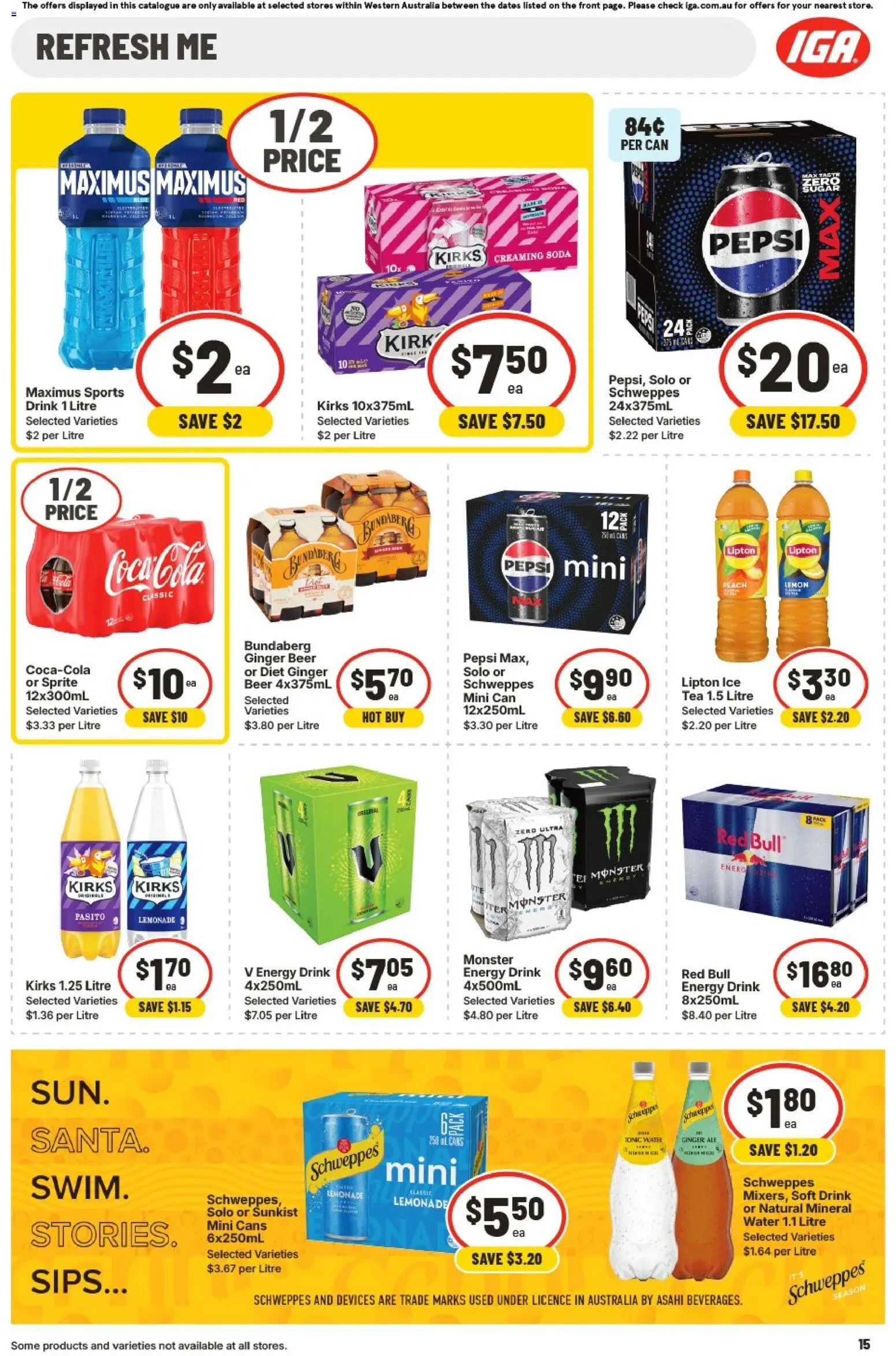 IGA catalogue - valid from 24.12.2025 | Page: 18 | Products: Energy drink, Tea, Pepsi, Lemon