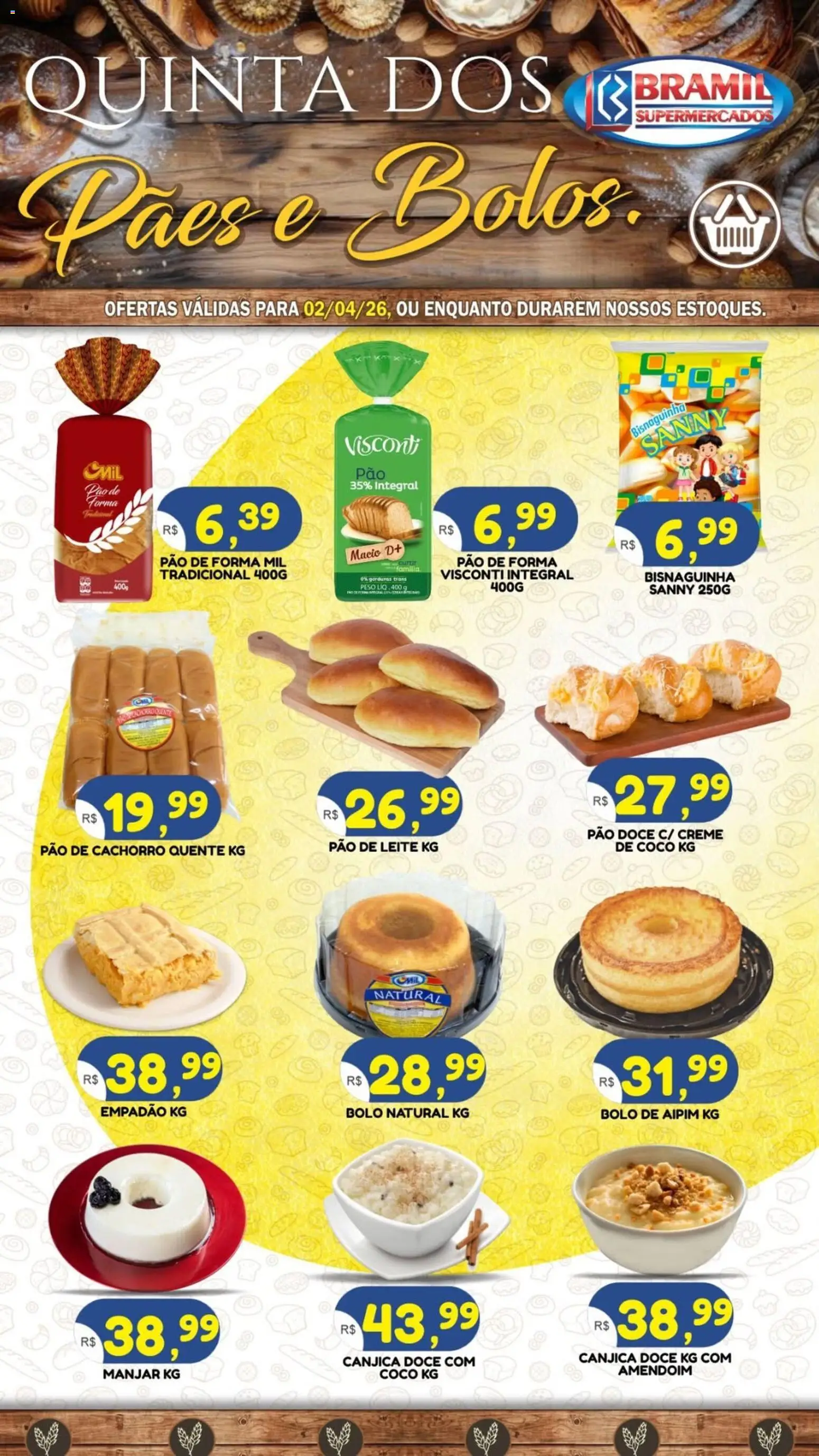 Bramil Supermercados Folheto - válido de 02.04.2026 | Página: 1 | Produtos: Coco, Leite, Bolo, Creme