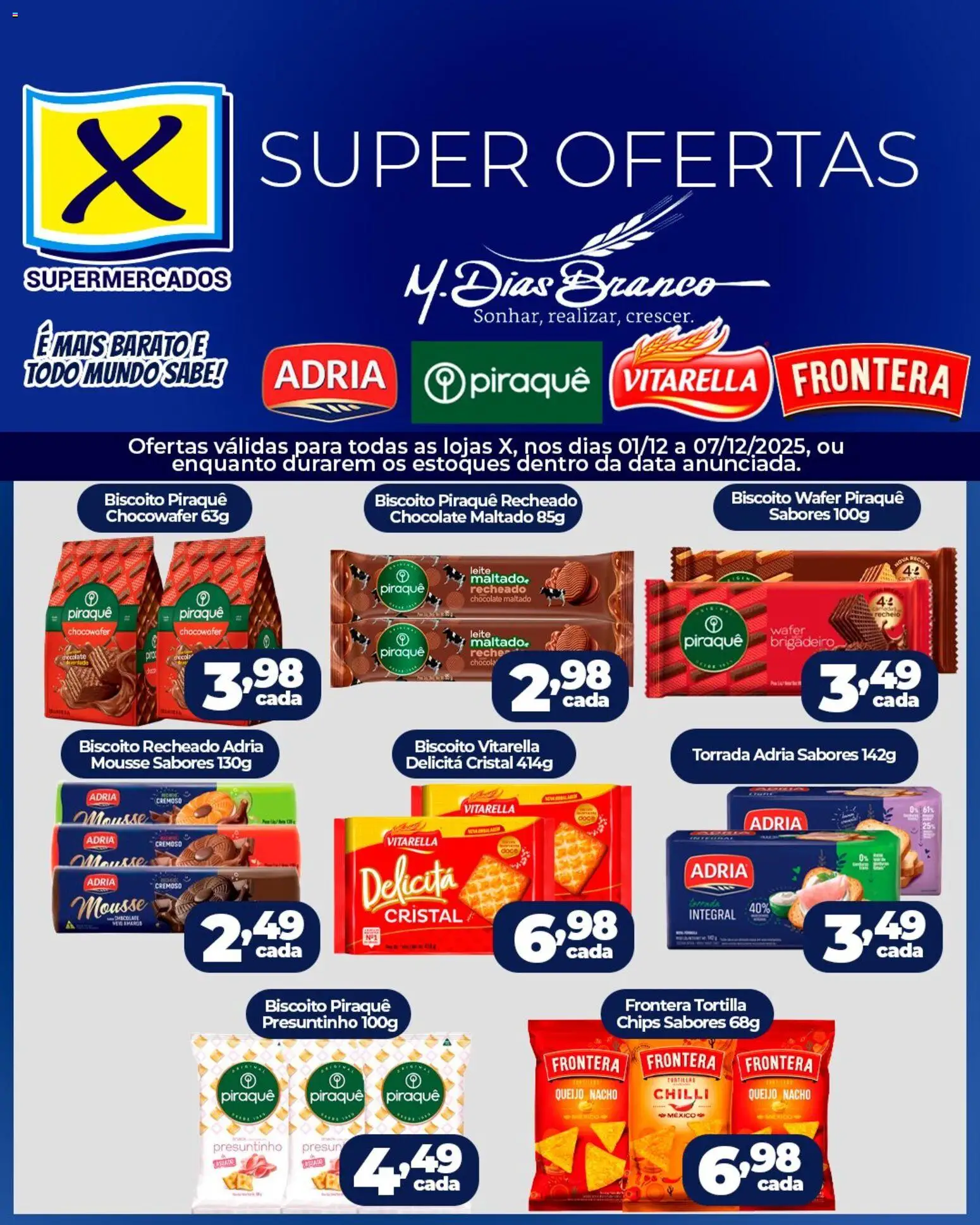 X Supermercados Folheto - válido de 01.12.2025 | Página: 1 | Produtos: Mousse, Biscoito, Queijo, Chocolate