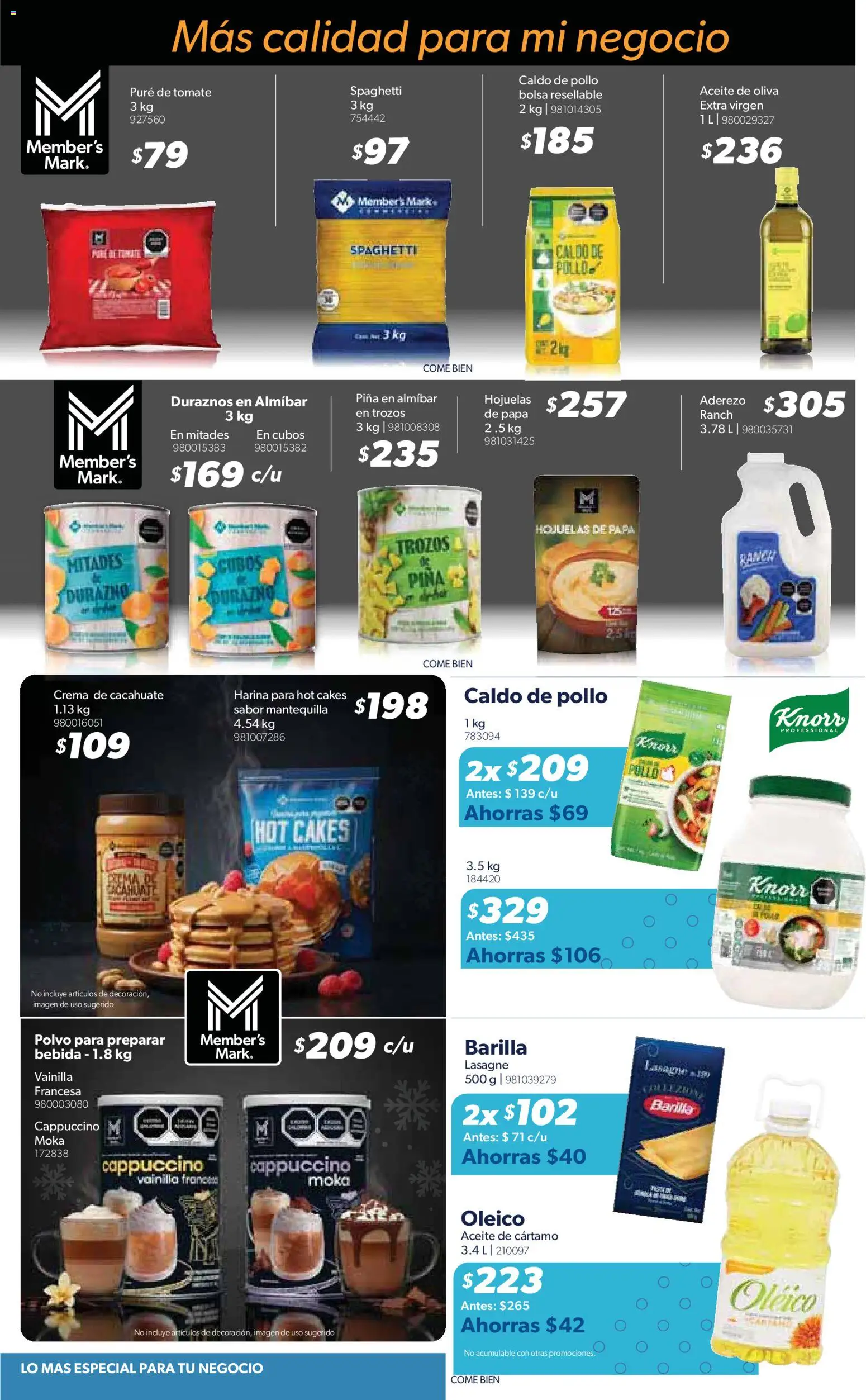 Nuevas ofertas de Sam's Club válidas en toda la República Mexicana desde el 20.11.2025. ¡Encuentra las mejores ofertas en Sam's Club catálogo Frontera! | Página: 10 | Productos: Papa, Mantequilla, Pure de Tomate, Hojuelas