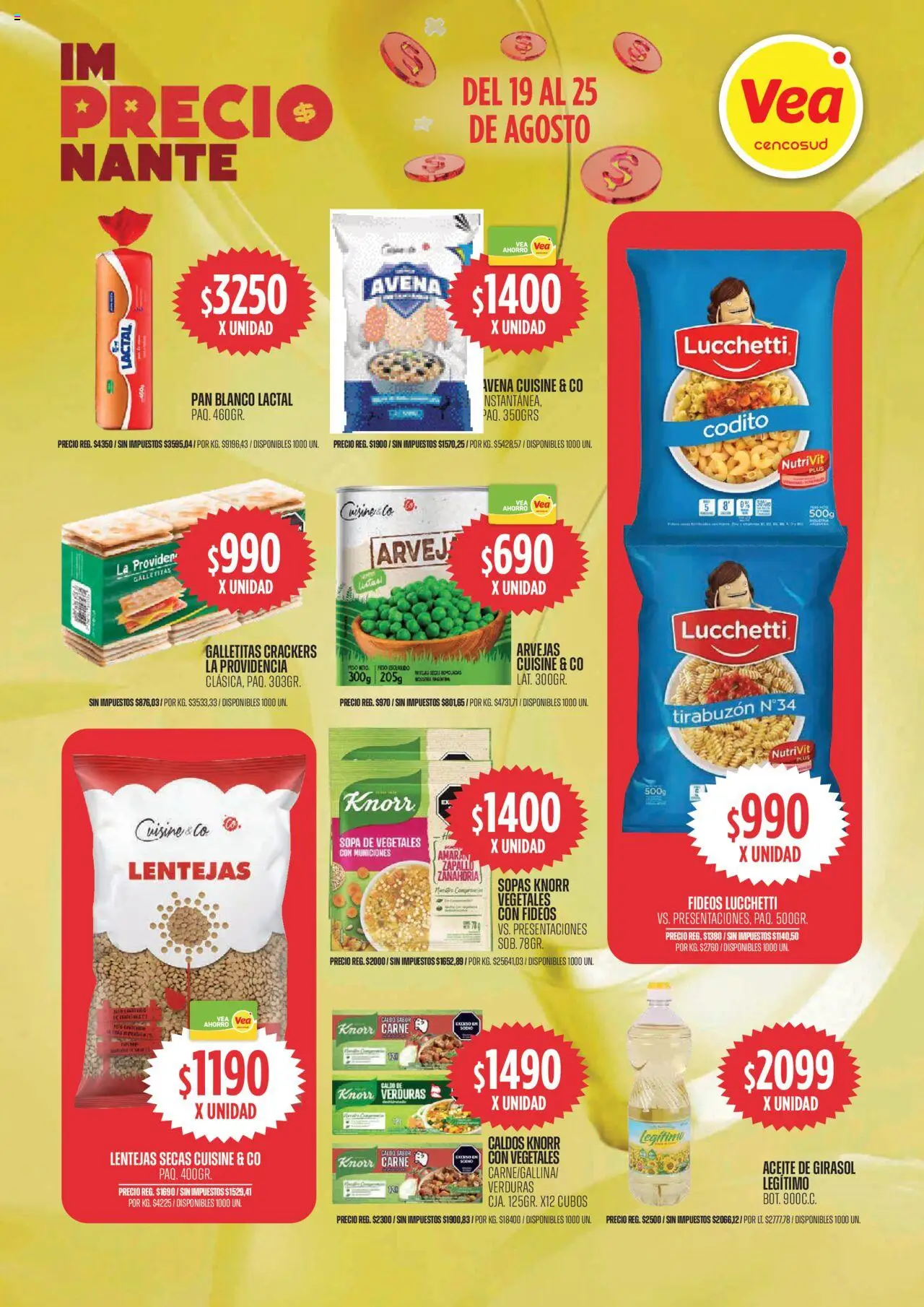 Vea - Ofertas im-PRECIO-nantes | Córdoba │ válido desde el 19.08.2025 | Página: 2 | Productos: Galletitas, Lentejas, Arvejas, Sopa