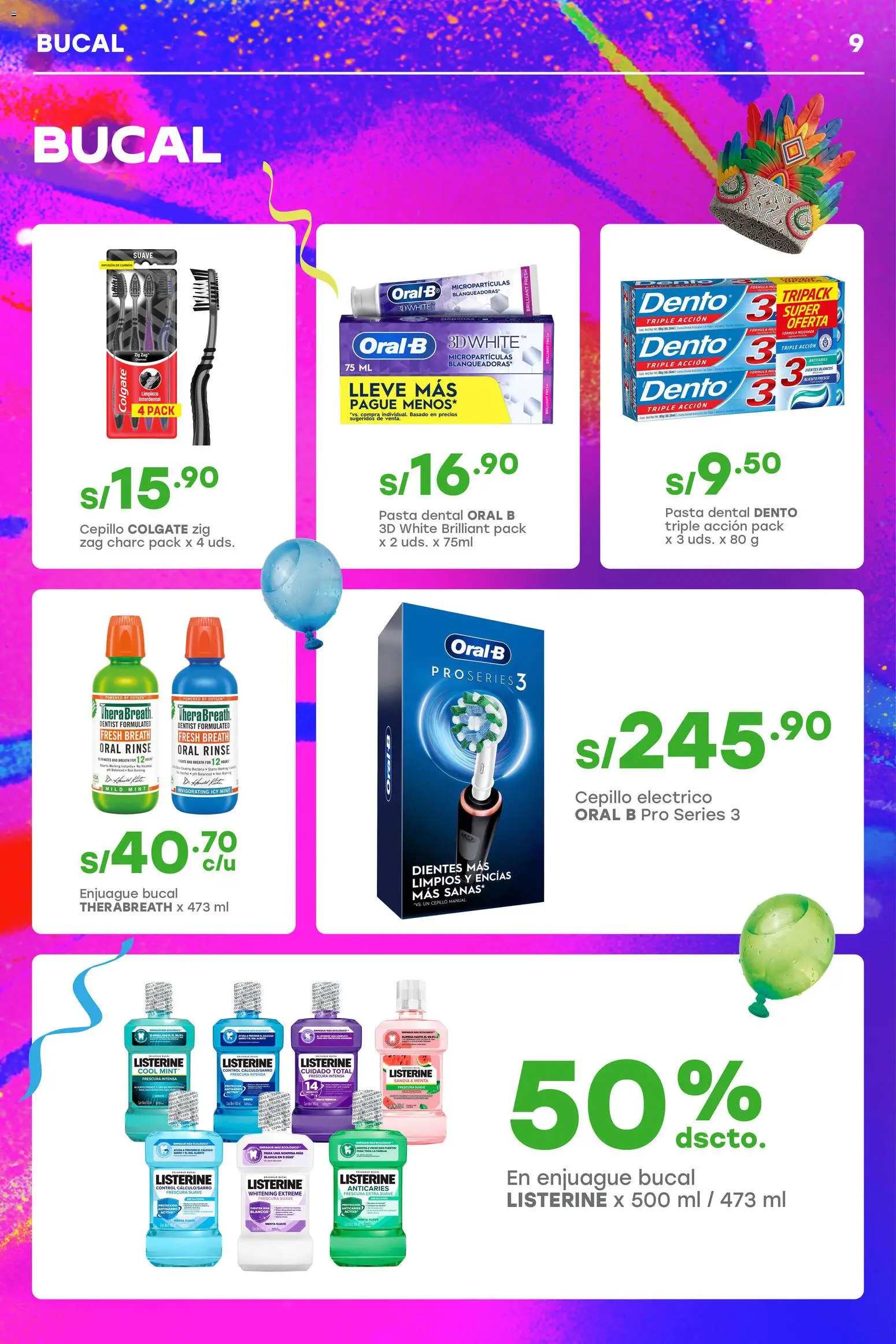 Catálogo Tottus válido desde 18.02.2026 | Página: 9 | Productos: Pasta dental, Enjuague bucal, Pasta