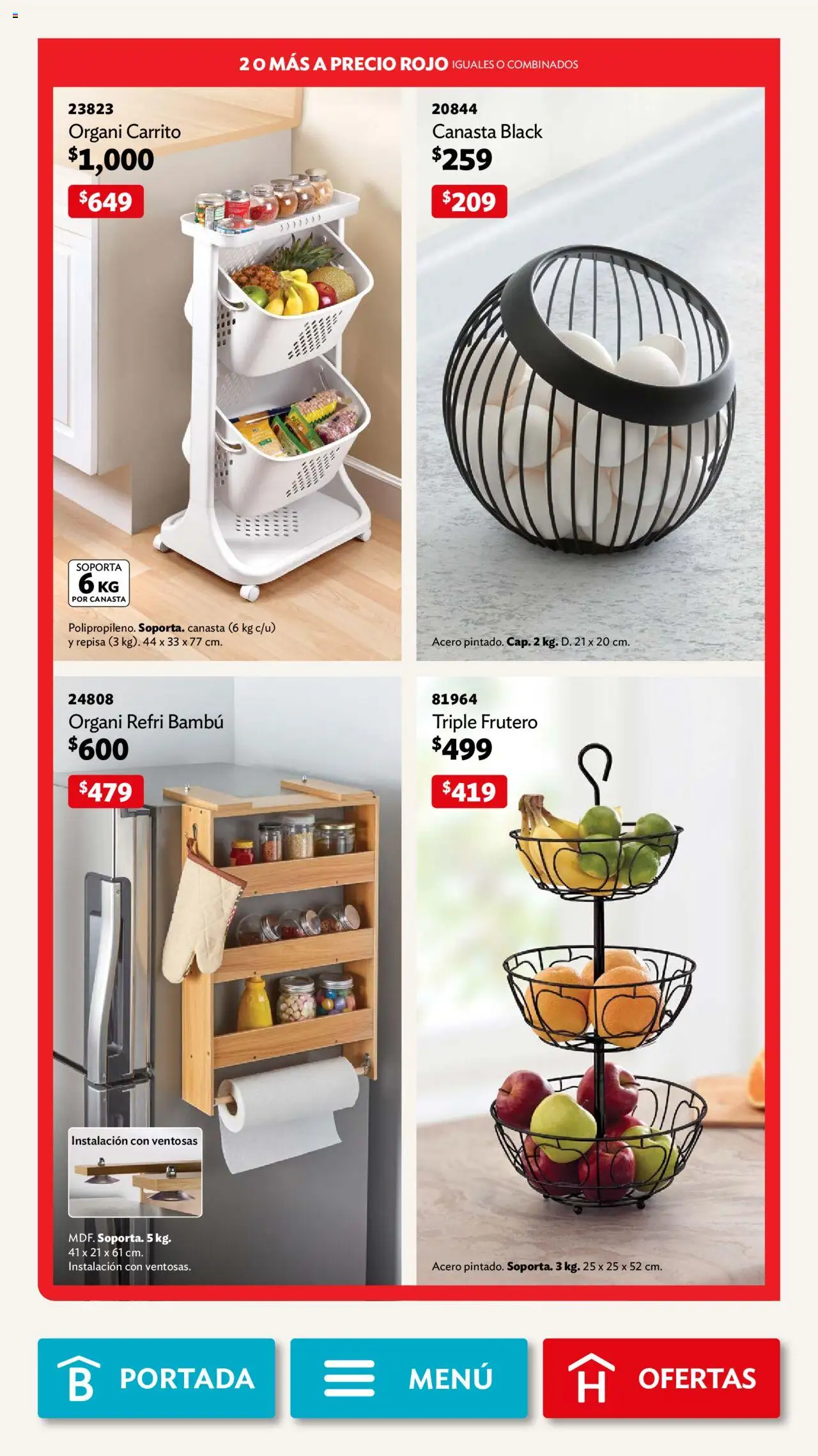 Nuevas ofertas de Betterware válidas en toda la República Mexicana desde el 01.09.2025. ¡Encuentra las mejores ofertas en Betterware - Campaña 9 2025! | Página: 49 | Productos: Repisa, Frutero, Canasta