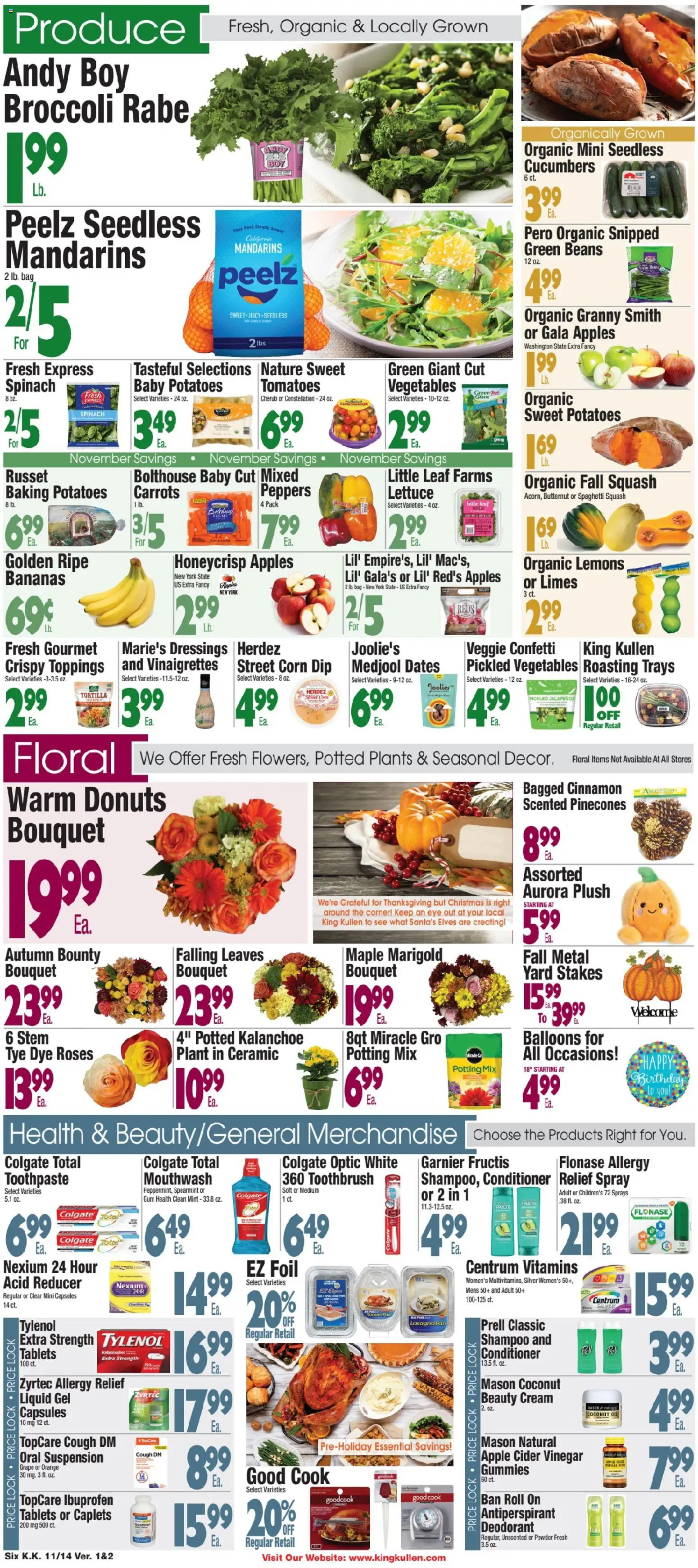 King Kullen Weekly Ad - valid from 14.11.2025 | Page: 6 | Products: Squash, Toothbrush, Mouthwash, Vegetables