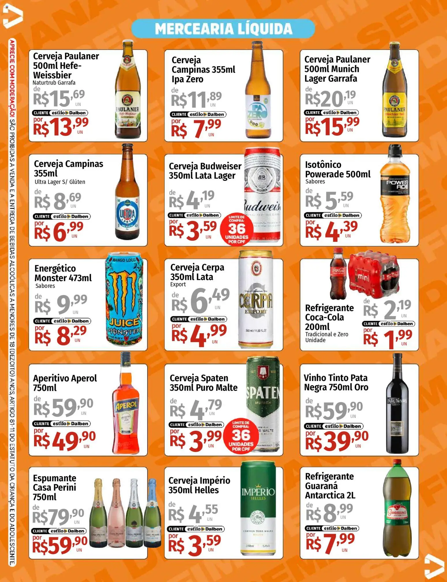 Supermercado Dalben Folheto - válido de 24.04.2026 | Página: 3 | Produtos: Energético, Cômoda, Vinho, Isotônico
