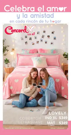 Vista previa de Colchas Concord catálogo San Valentín, nuevo folleto de la tienda, válido en México a partir del 01.02.2026