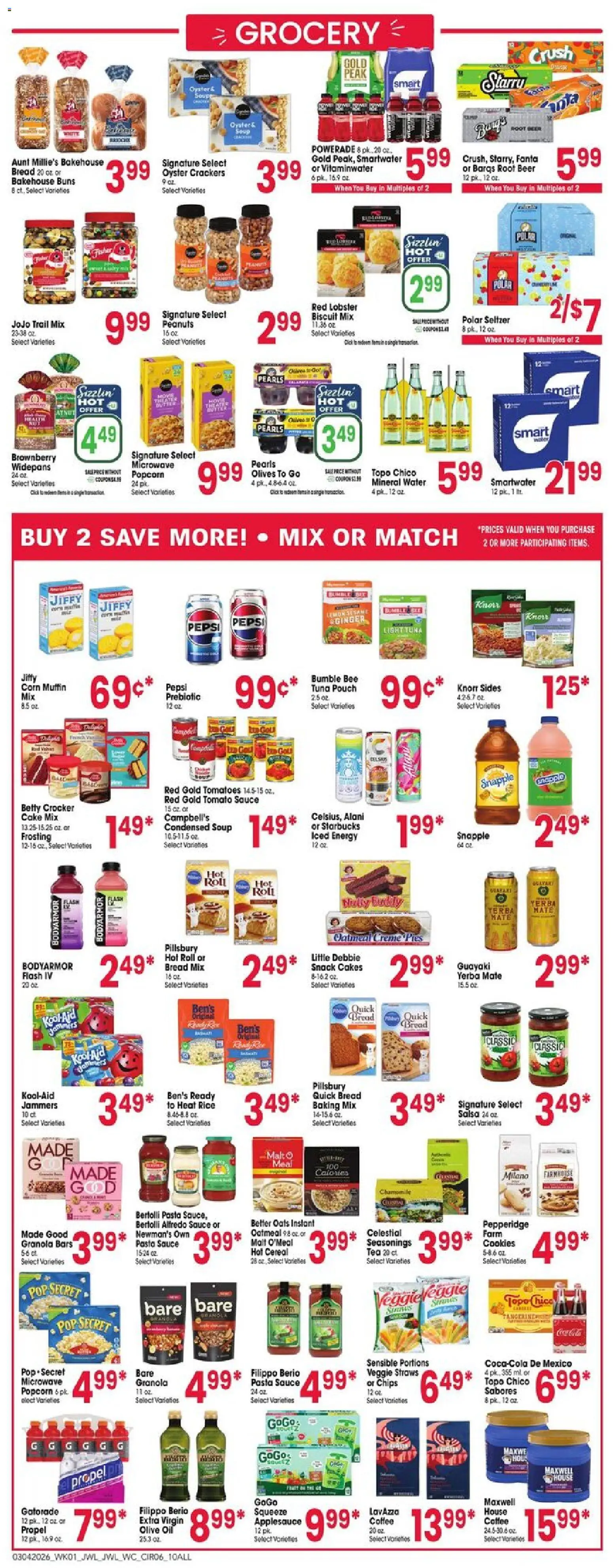 Jewel Osco Weekly Ad - IN - valid from 04.03.2026 | Page: 6 | Products: Oil, Pasta, Chips, Water