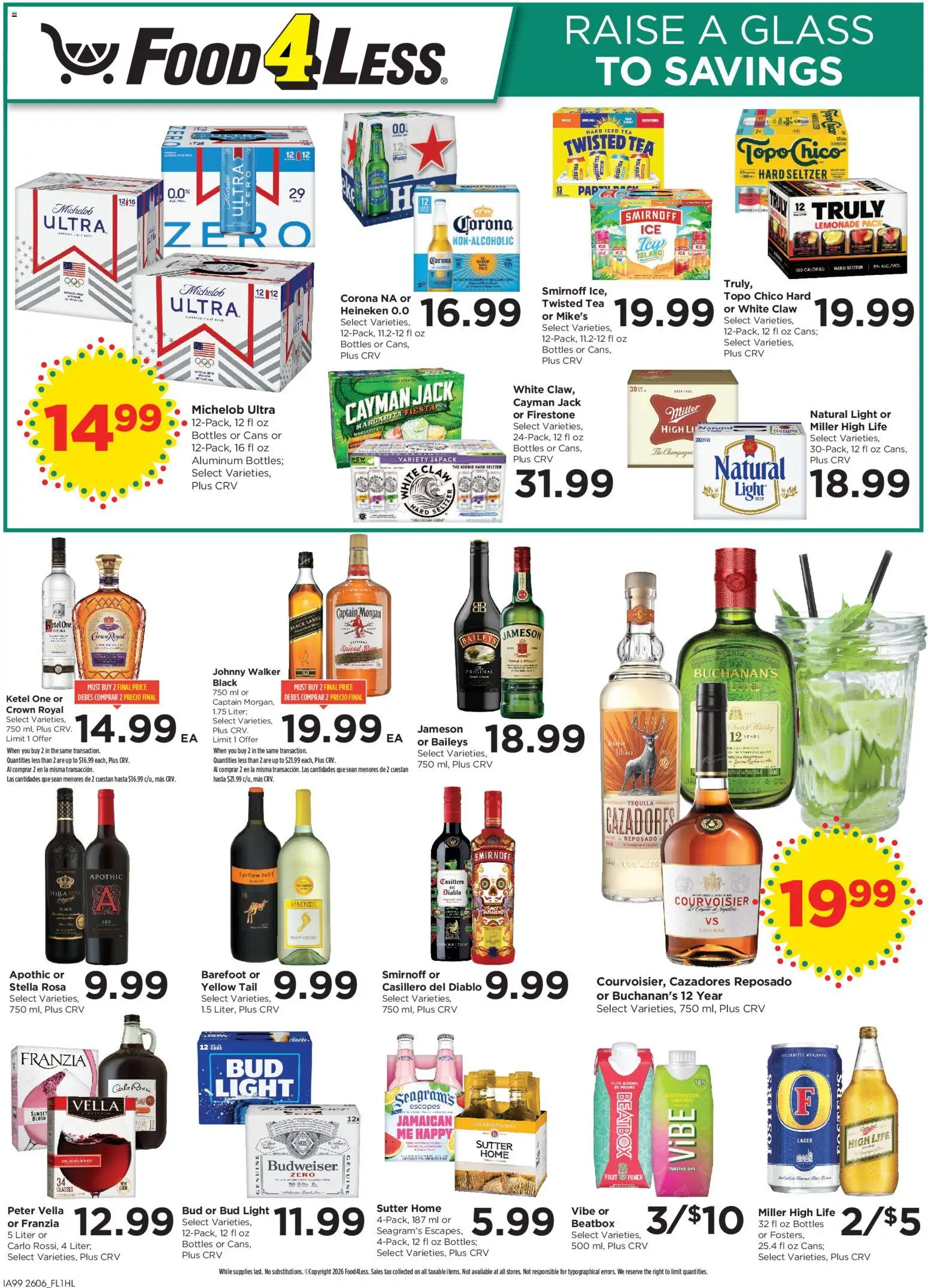 Food 4 Less Weekly Ad - valid from 11.03.2026 | Page: 9 | Products: Tea, Glasses