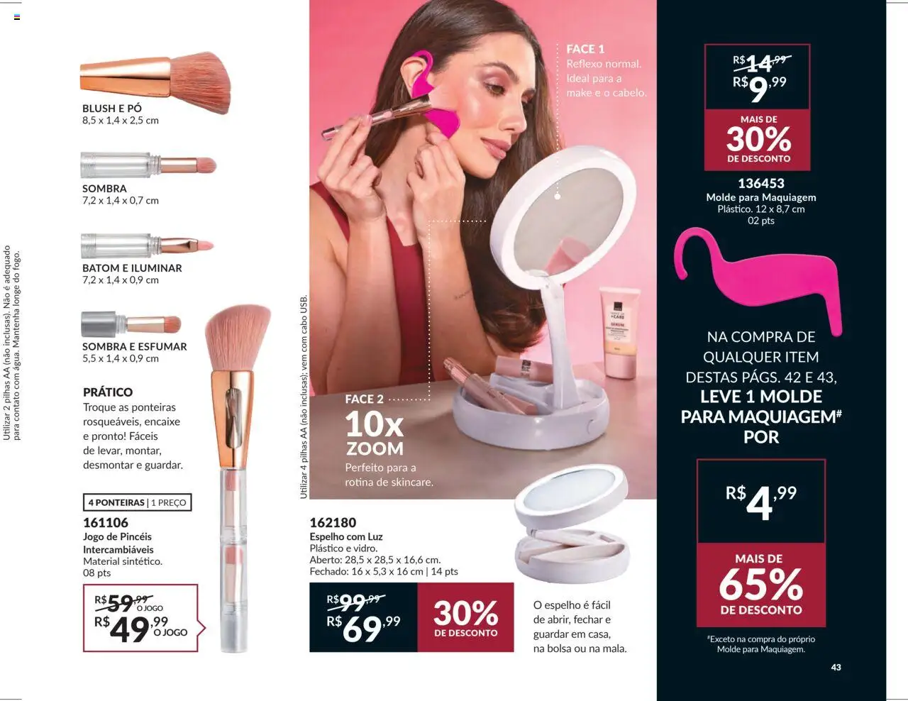 Avon Folheto - válido de 07.10.2025 | Página: 43 | Produtos: Maquiagem, Batom, Pilhas, Espelho