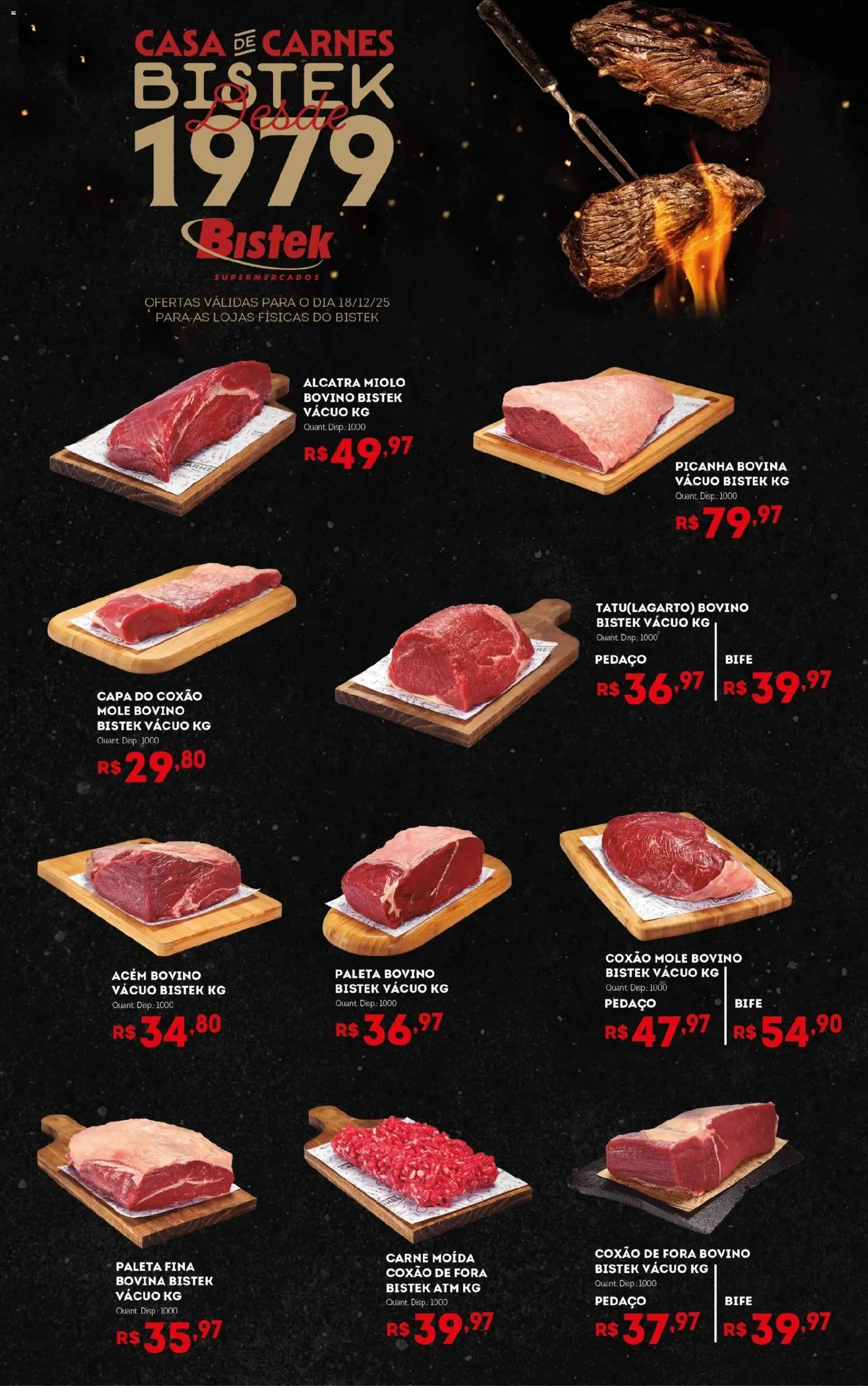 Bistek Supermercados Folheto - válido de 18.12.2025 | Página: 1 | Produtos: Acém, Picanha, Carne, Carne moída