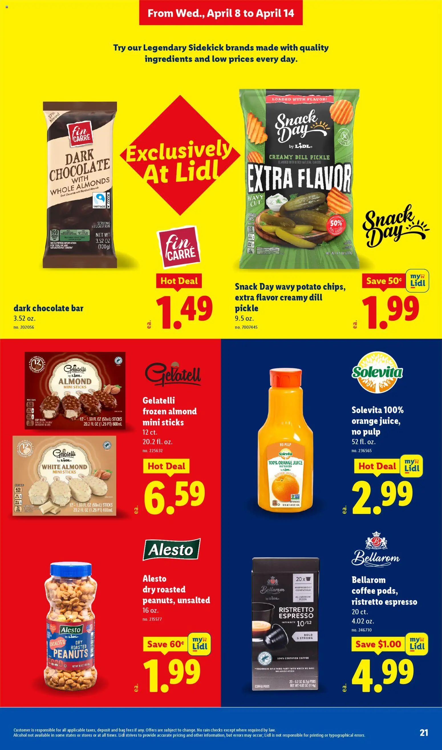 Lidl Weekly Ad - valid from 08.04.2026 | Page: 21 | Products: Chocolate, Juice, Dill, Bag